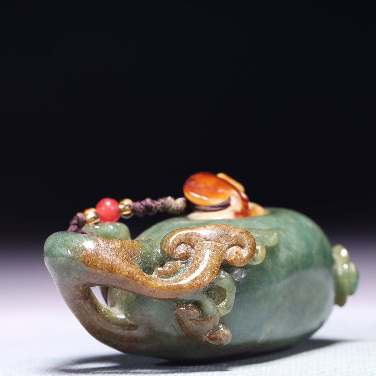 An Exquisite Jadeite Flower Pattern Teapot - 3
