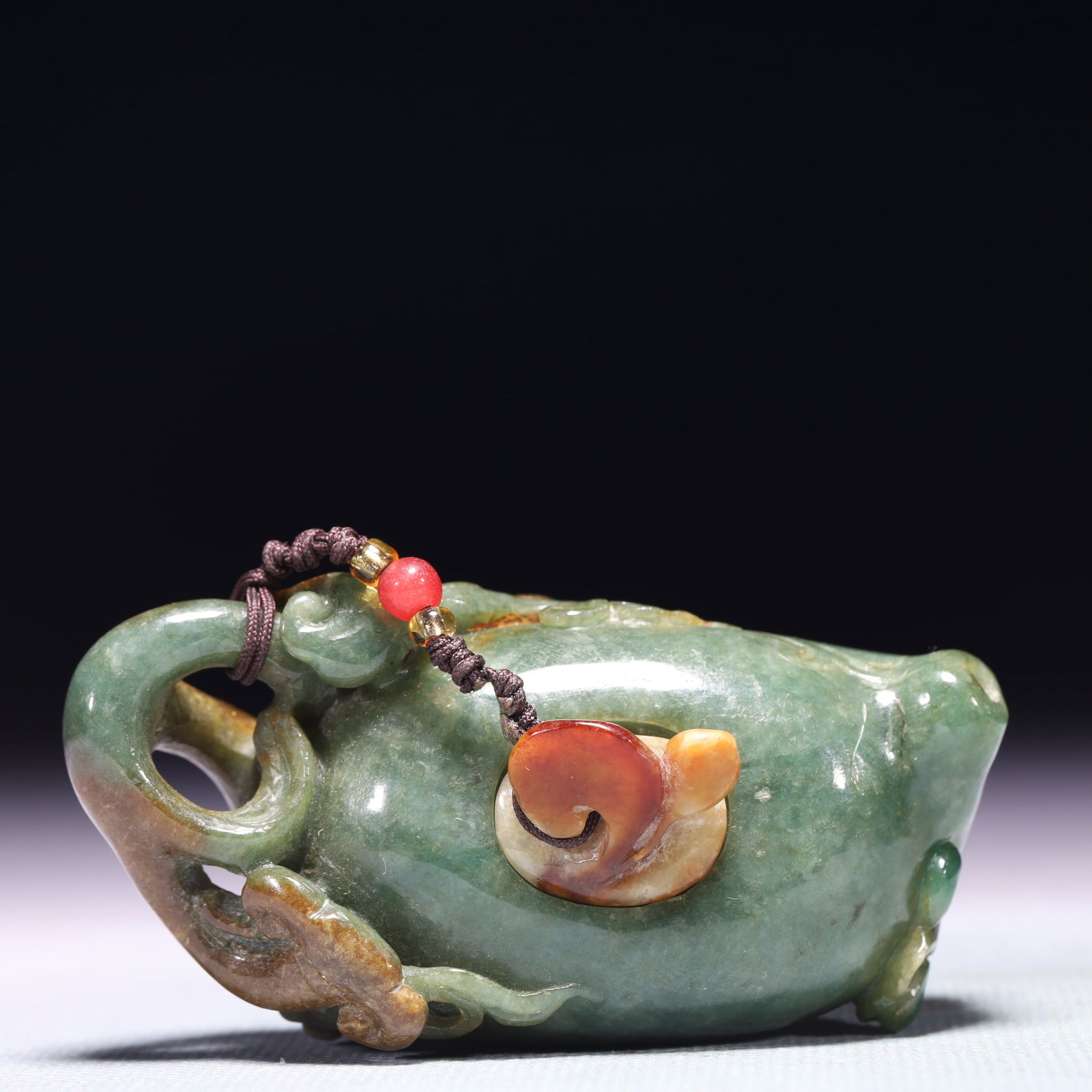 An Exquisite Jadeite Flower Pattern Teapot - 6