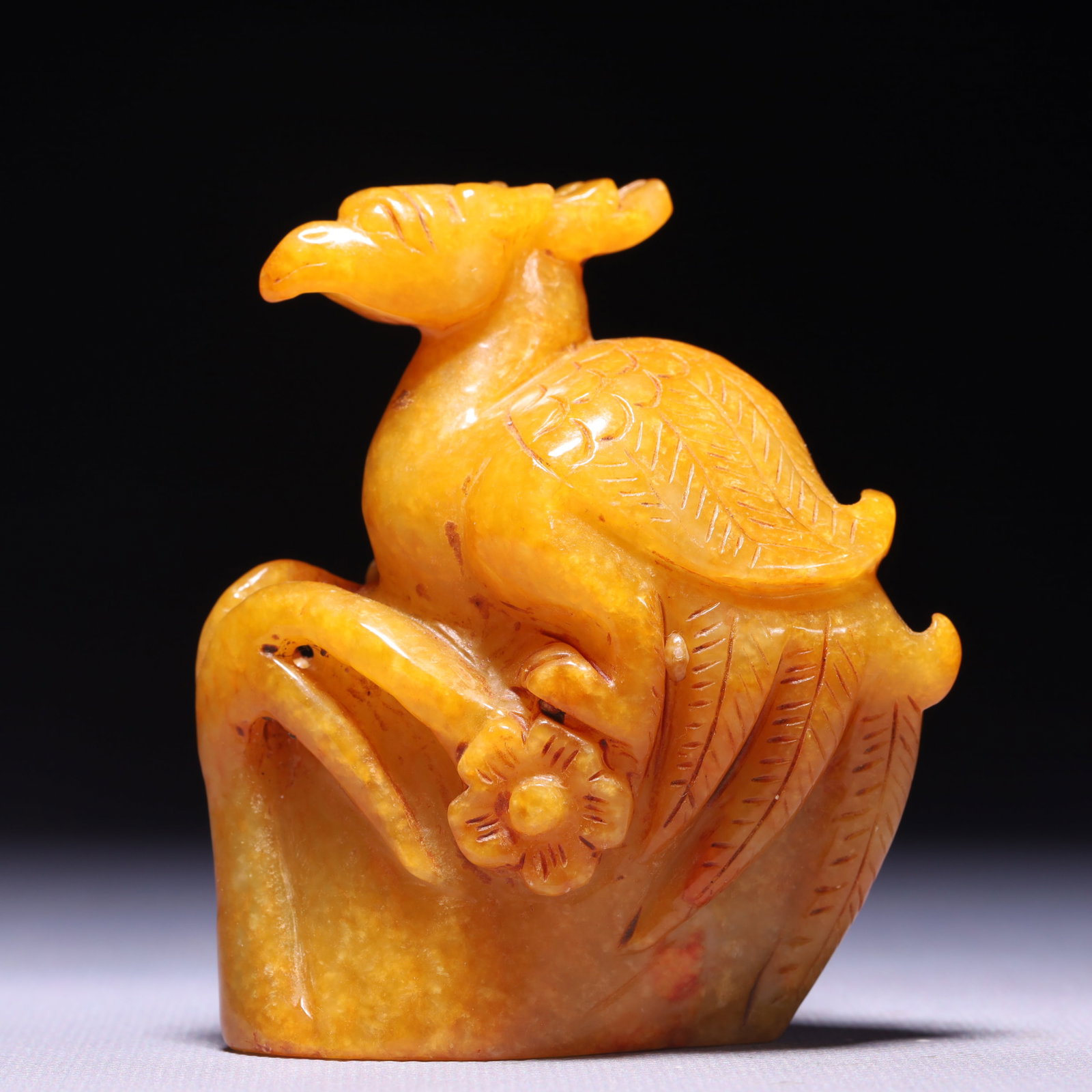 An Exquisite Archaic Jade Phoenix Ornament: An Exquisite Archaic Jade Phoenix Ornament,Ancient Time,China,Size:2.2inx1.2inx3.1in,Weight:273g 高古玉凤摆件,中国远古时期