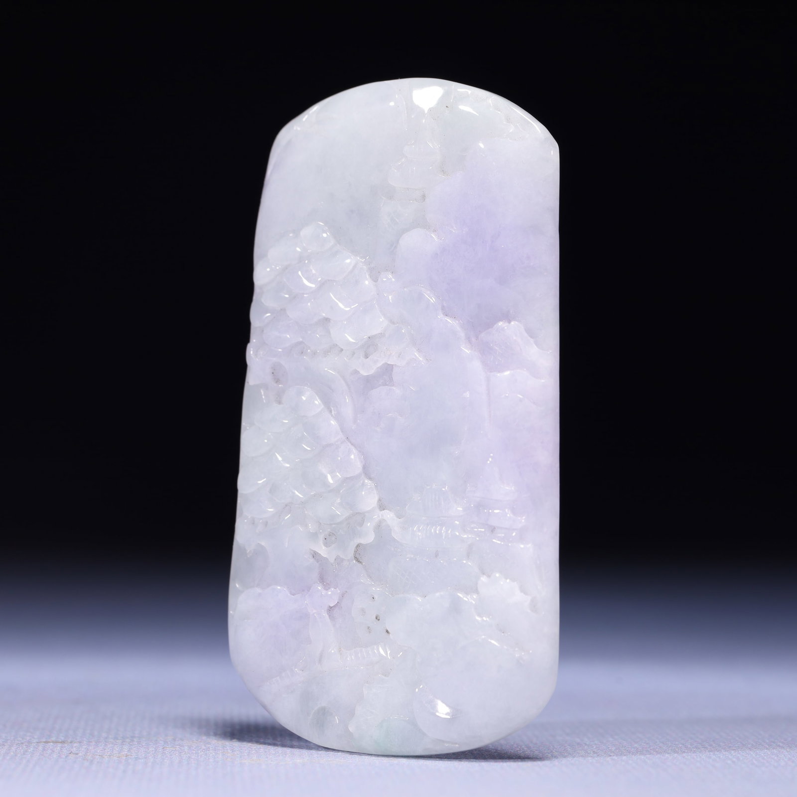 An Exquisite Jadeite Landscape Pattern Pendant - 2