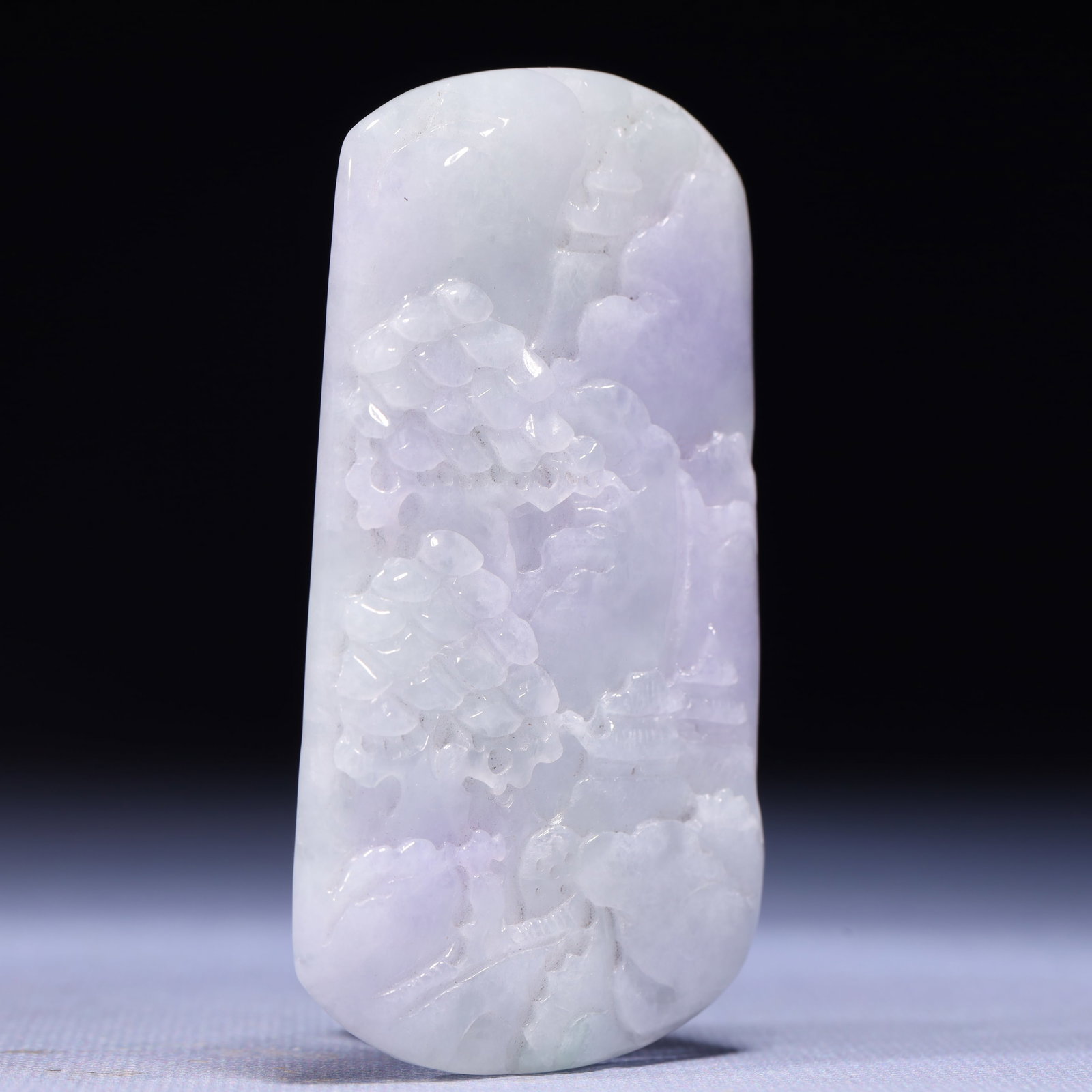 An Exquisite Jadeite Landscape Pattern Pendant - 3