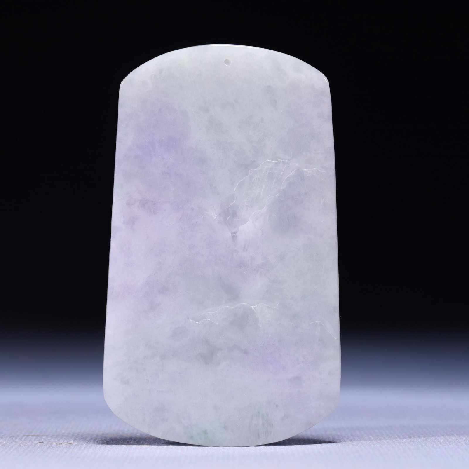 An Exquisite Jadeite Landscape Pattern Pendant - 4