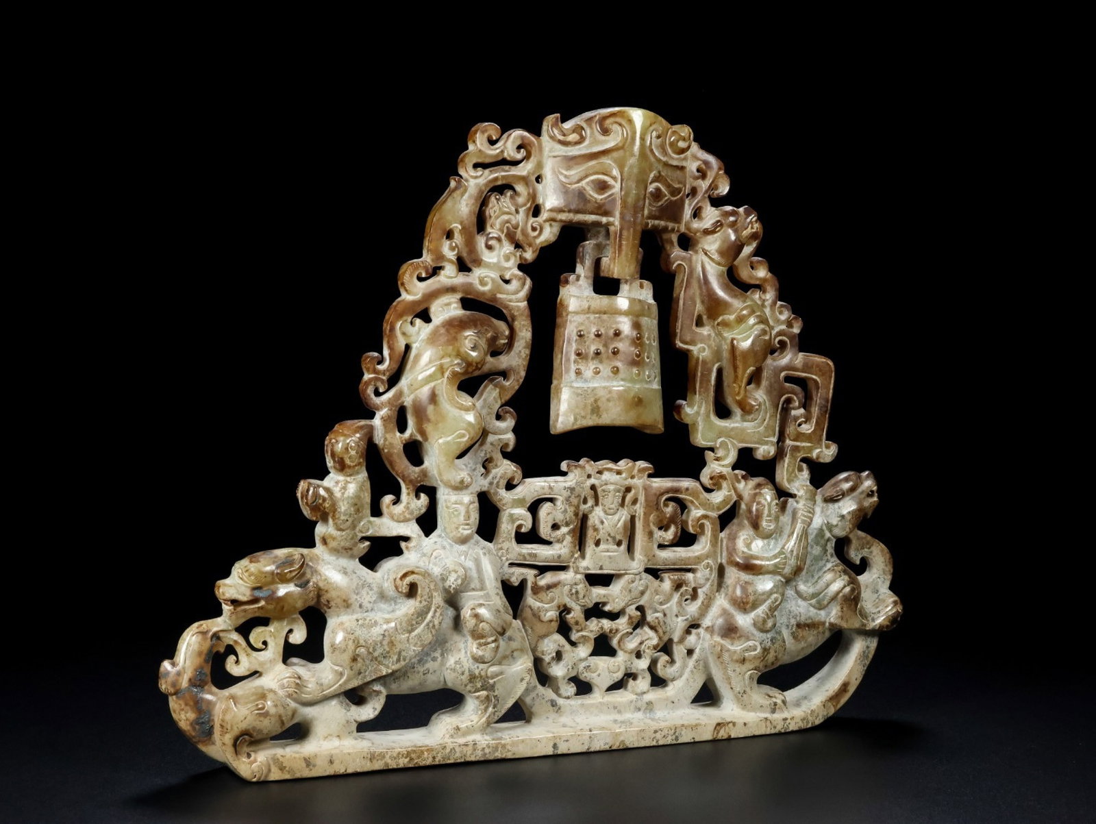 An Exquisite White Jade Figure Pattern Chime - 6