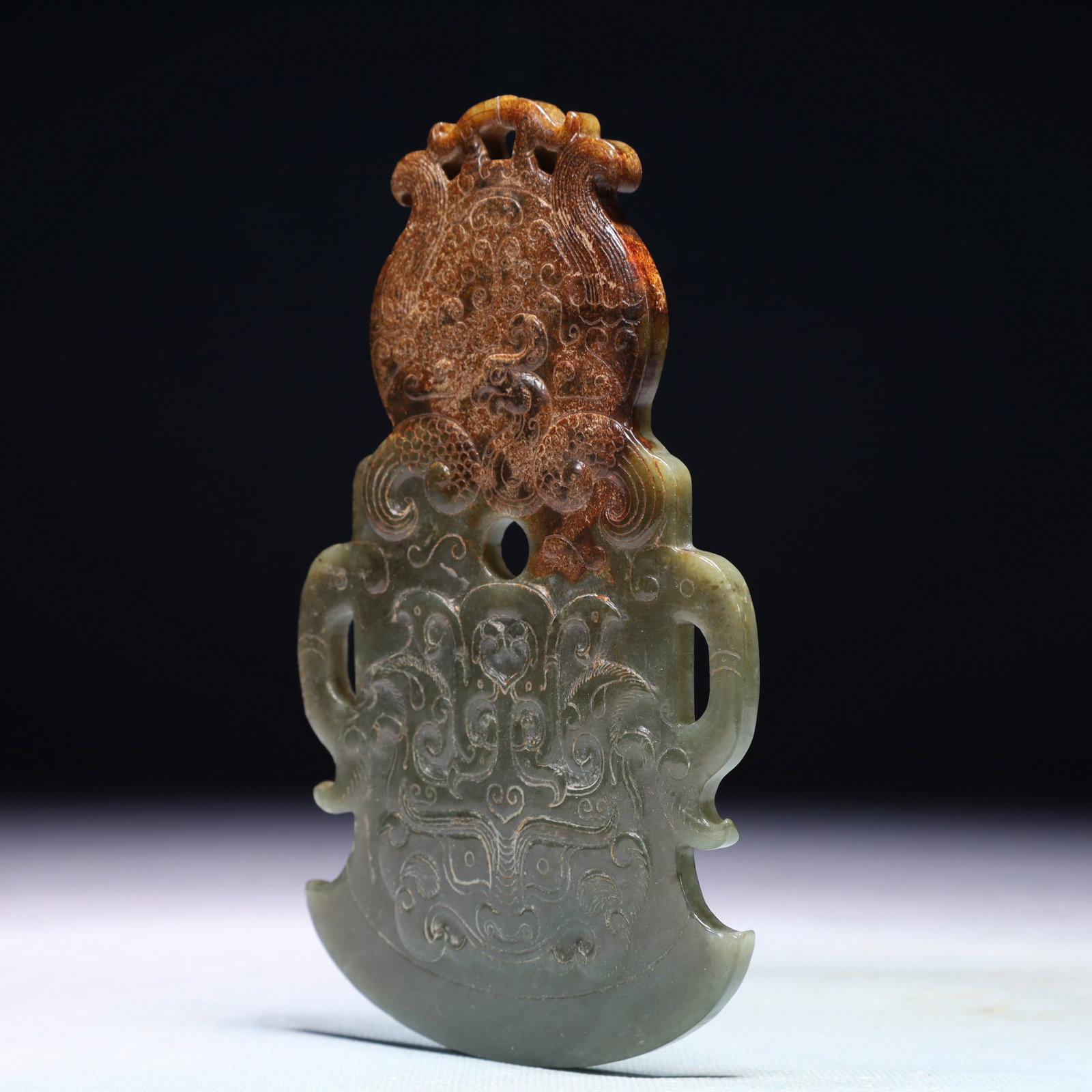 An Exquisite Jasper Beast-Face Pattern Pendant - 4