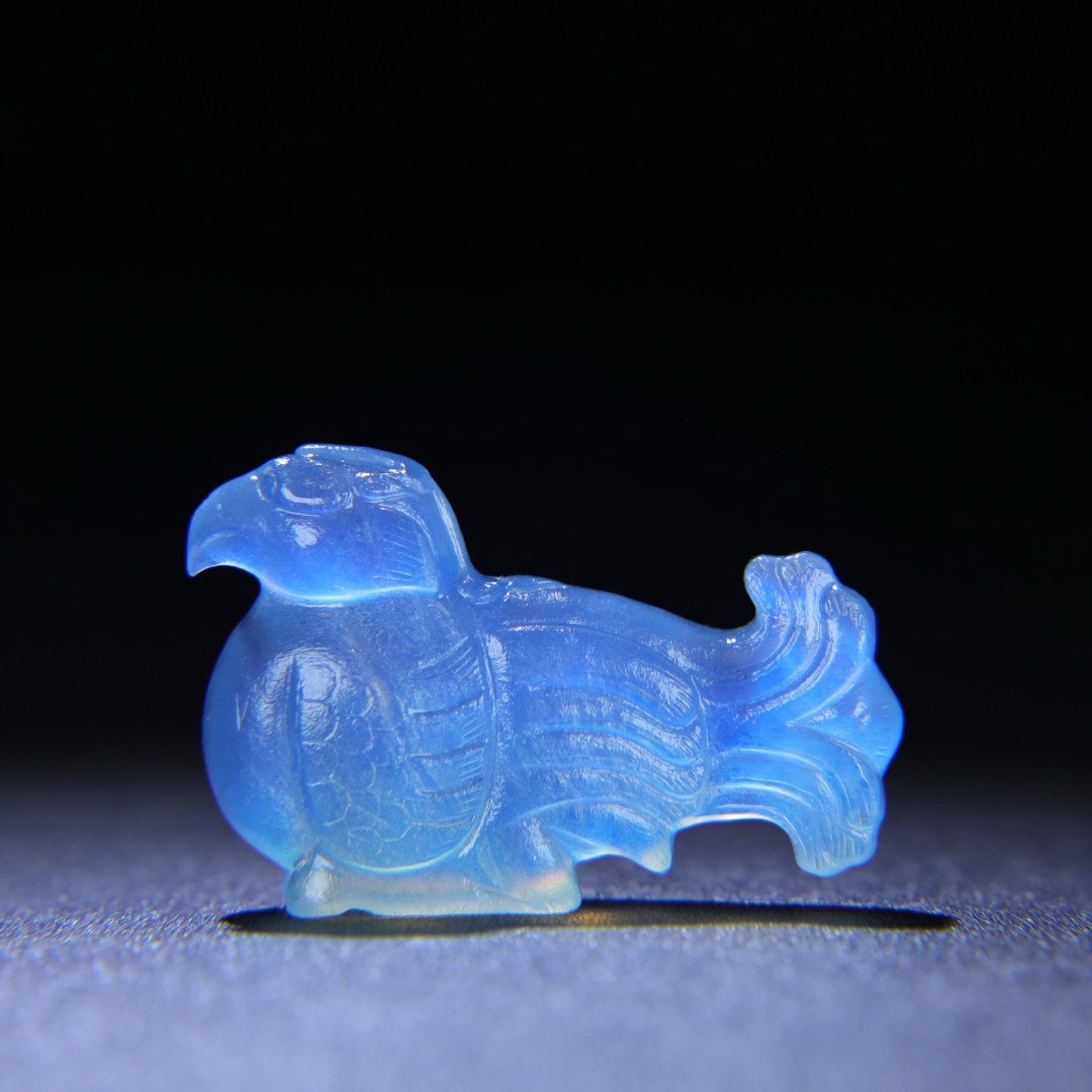 An Exquisite Aquamarine Phoenix Ornament: An Exquisite Aquamarine Phoenix Ornament,Size:1.9inx1.2inx0.6in,Weight:21g 海蓝宝凤摆件
