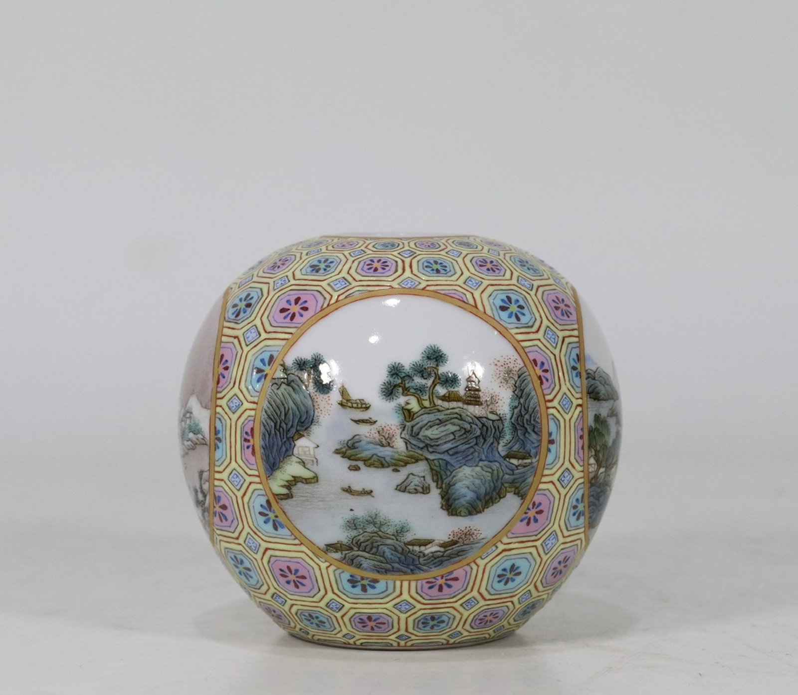 An Exquisite Famille-Rose Painted Gold Landscape Pattern Water Pot (1 of 8)