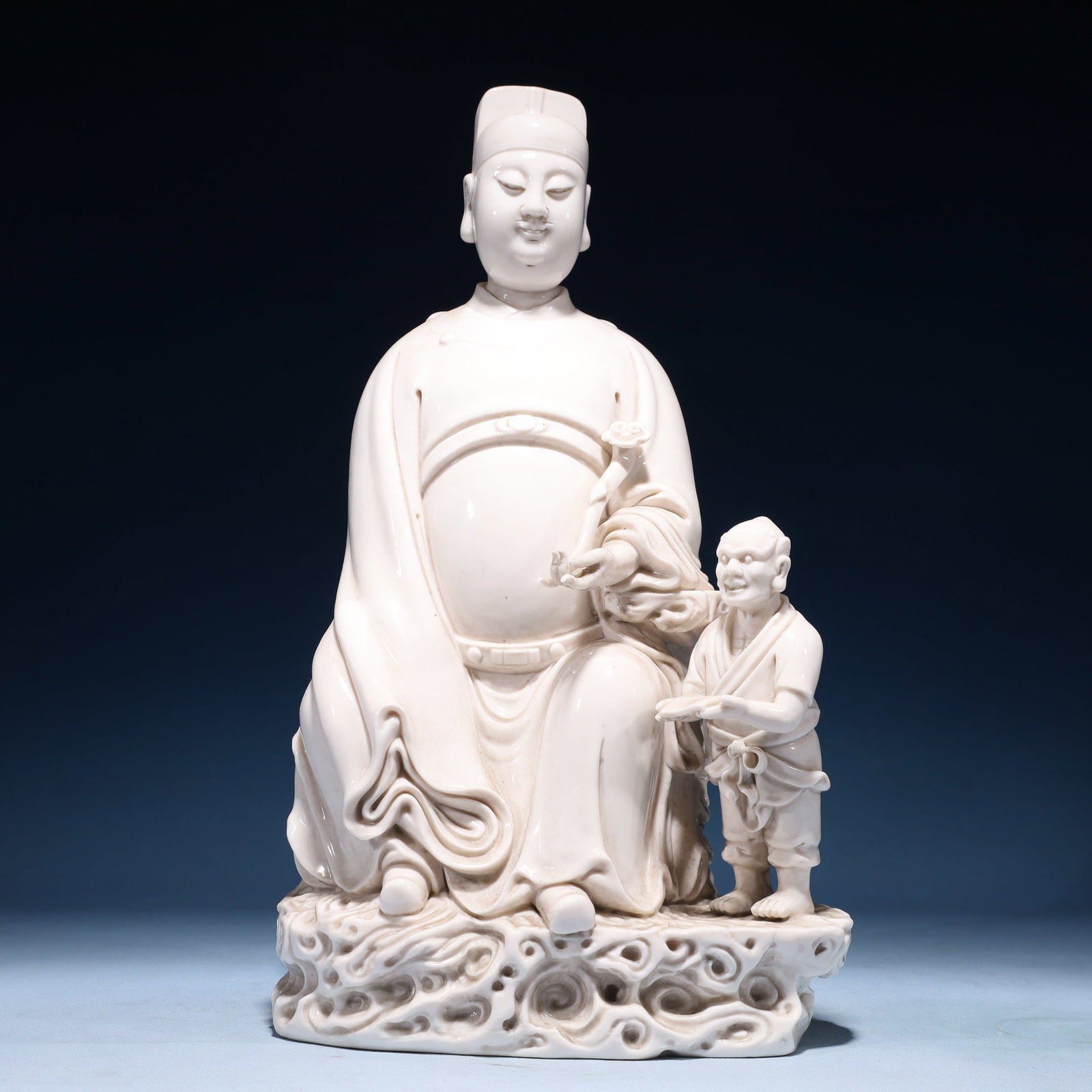 A Solemn Blance-De-Chine Statue of Figure (1 of 9)