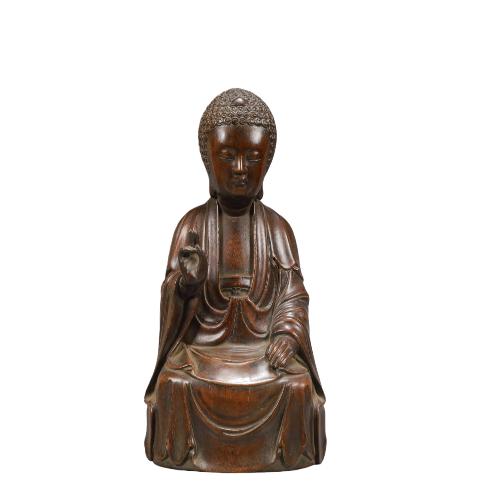 A Rare Eaglewood Statue of Sakyamuni: A Rare Eaglewood Statue of Sakyamuni,Qing Dynasty,China,Size:5.7inx4.7inx12.6in,Weight:850g 沉香木如来像,中国清代