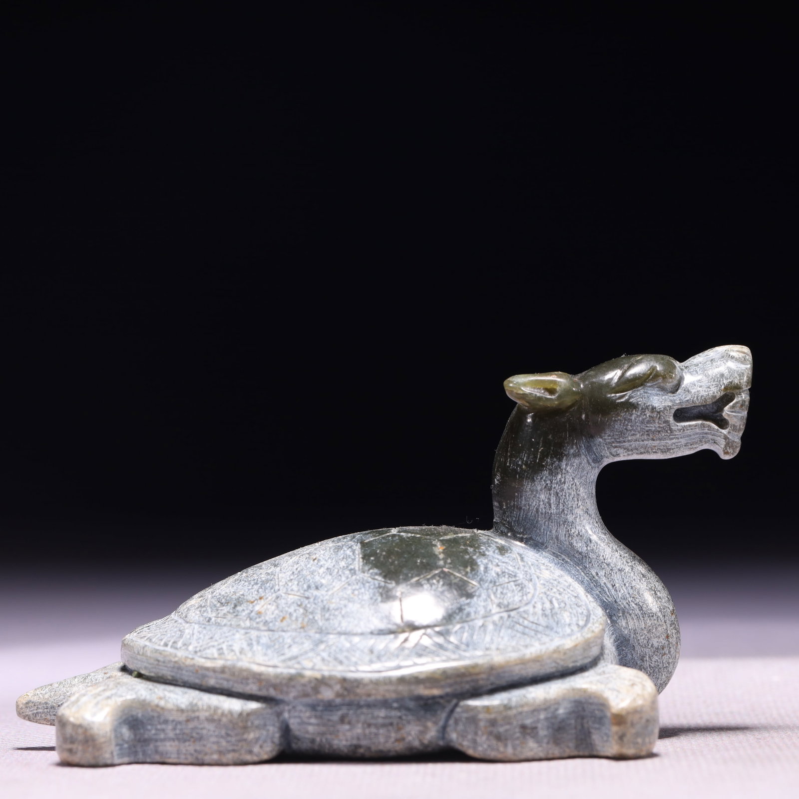 A Rare Archaic Jade Auspicious Beast Ornament: A Rare Archaic Jade Auspicious Beast Ornament,Ancient Time,China,Size:3.5inx2inx2.2in,Weight:232g 高古玉瑞兽摆件,中国远古时ć