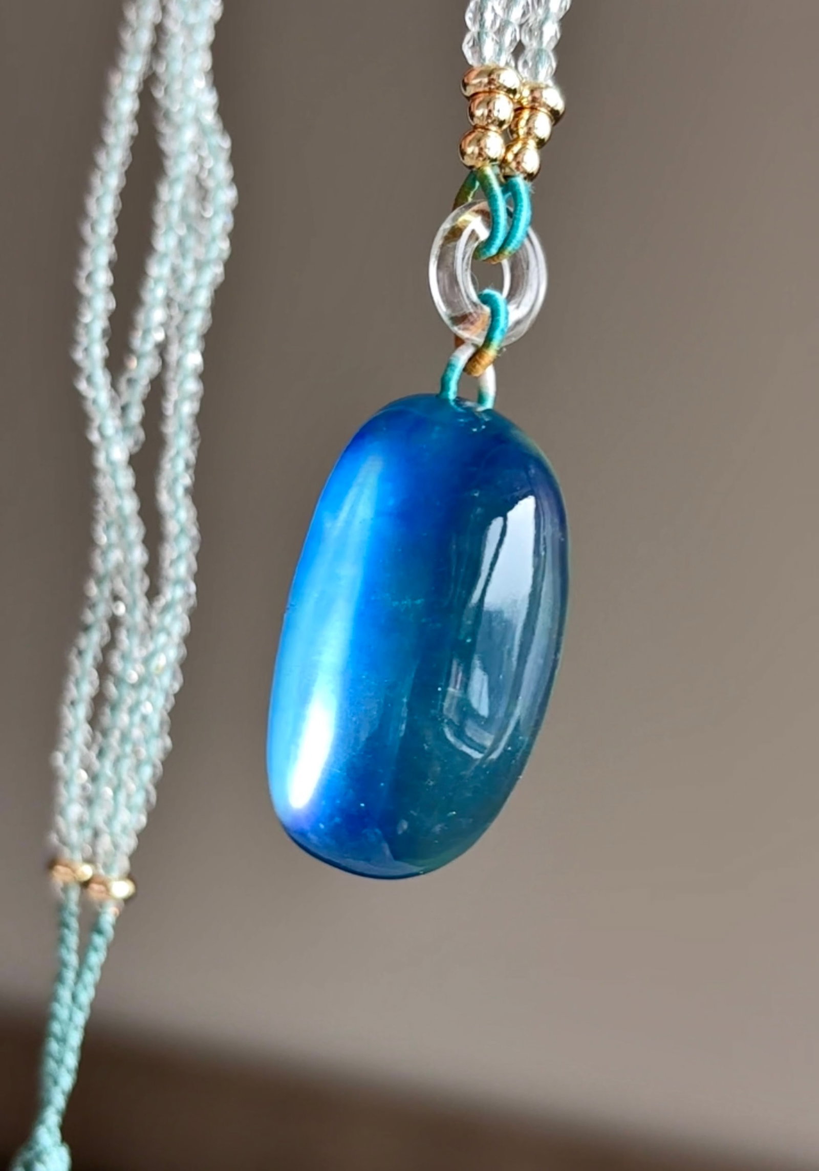 An Exquisite Aquamarine Necklace: An Exquisite Aquamarine Necklace,Size:31mmx16mmx14mm,Weight:18.5g 海蓝宝项链