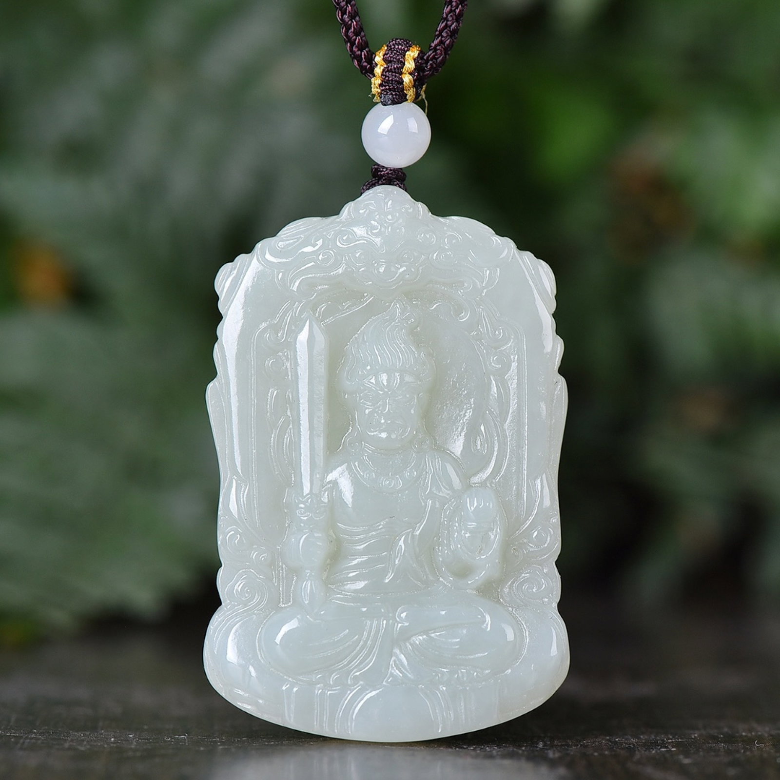 An Exquisite White Jade Bodhisattva Pendant: An Exquisite White Jade Bodhisattva Pendant,Size:45mmx32mm 白玉菩萨像吊坠