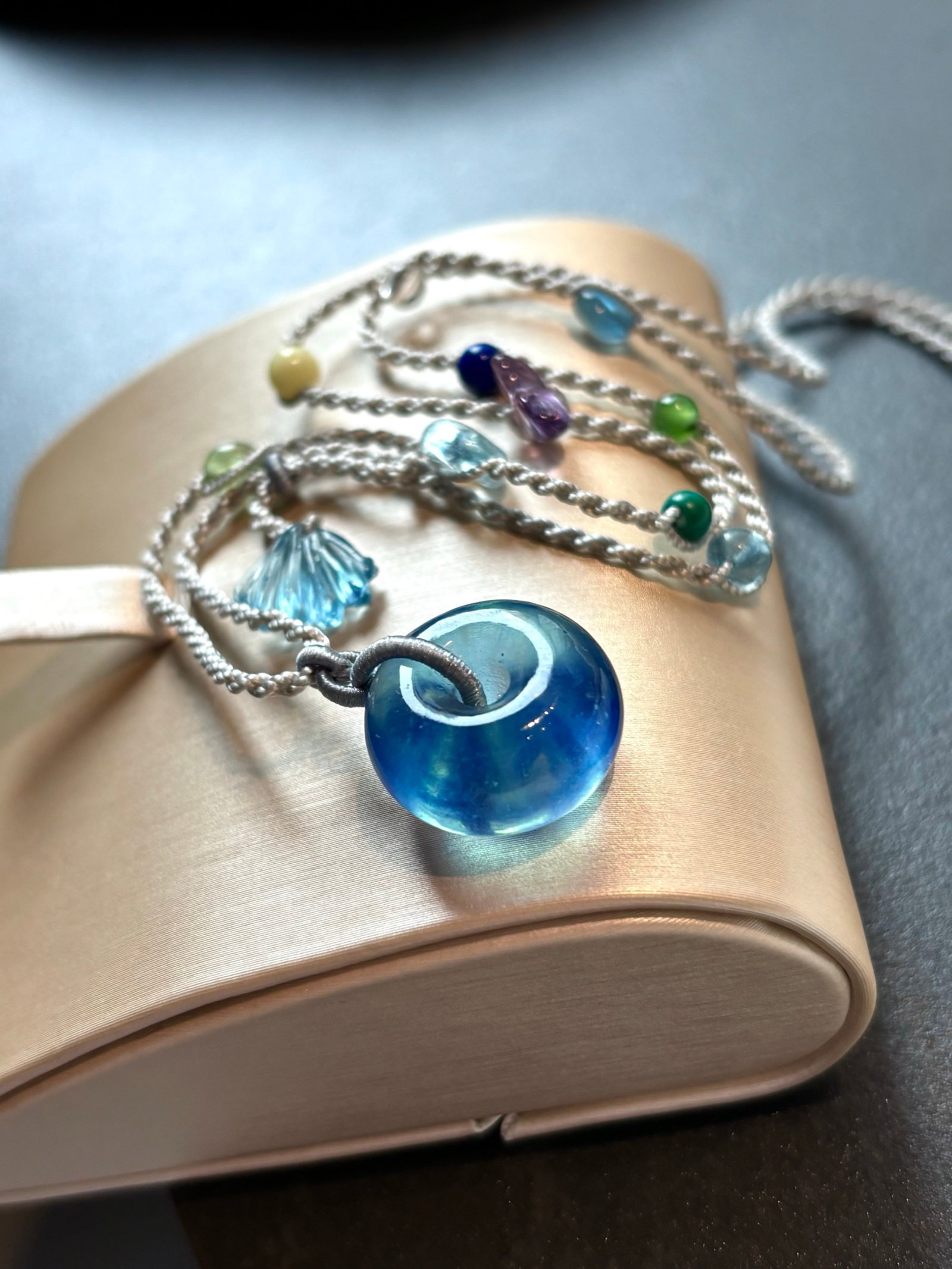 An Exquisite Aquamarine Necklace: An Exquisite Aquamarine Necklace,Size:17mmx10mm,Weight:7.3g 海蓝宝项链
