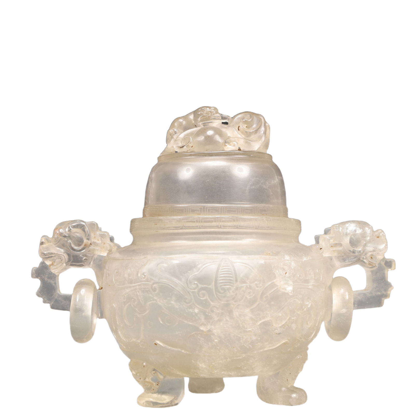 An Exquisite Crystal Beast-Face Pattern Double-Ears Censer (1 of 8)