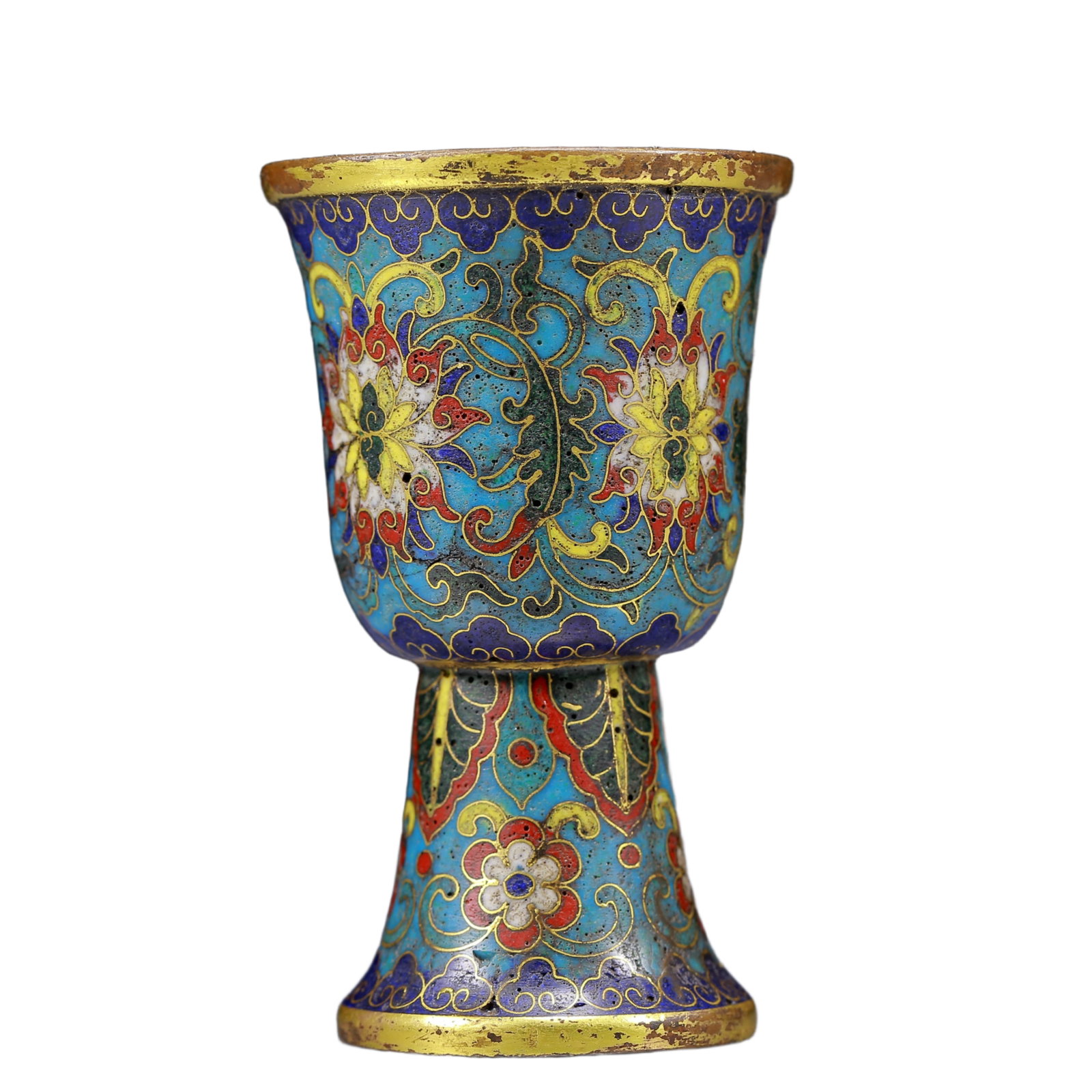An Exquisite Cloisonne Lotus Pattern Libation Cup - 4