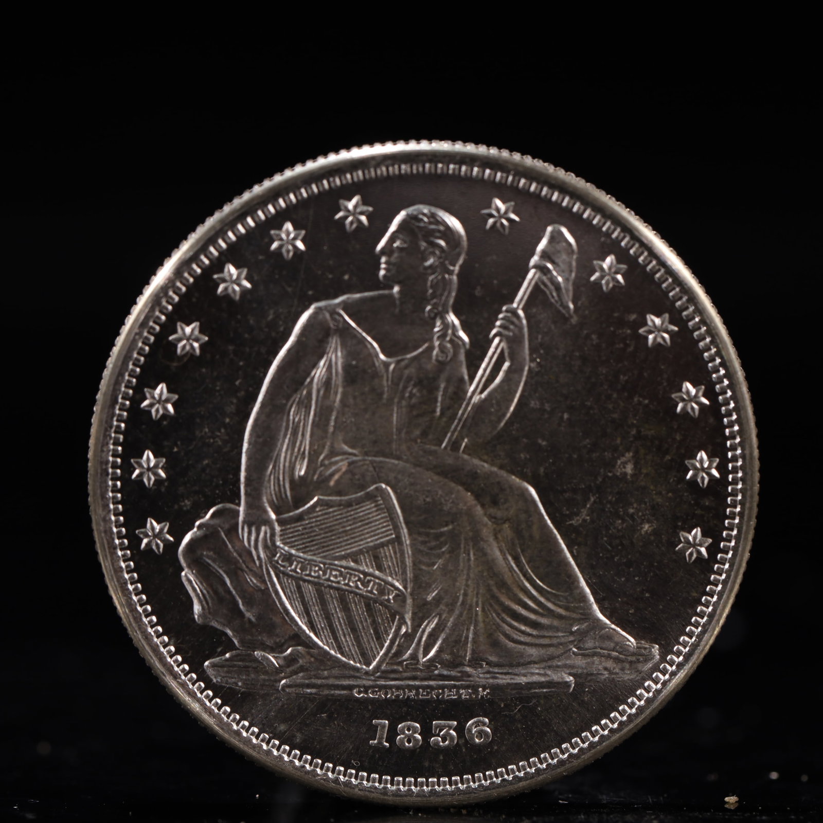 USA One Dollar 1856 Coin: American coin. IN GOD WE TRUST / LIBERTY / 1856 / UNITED STATES OF AMERICA / ONE DOL. Weight:26.9g.