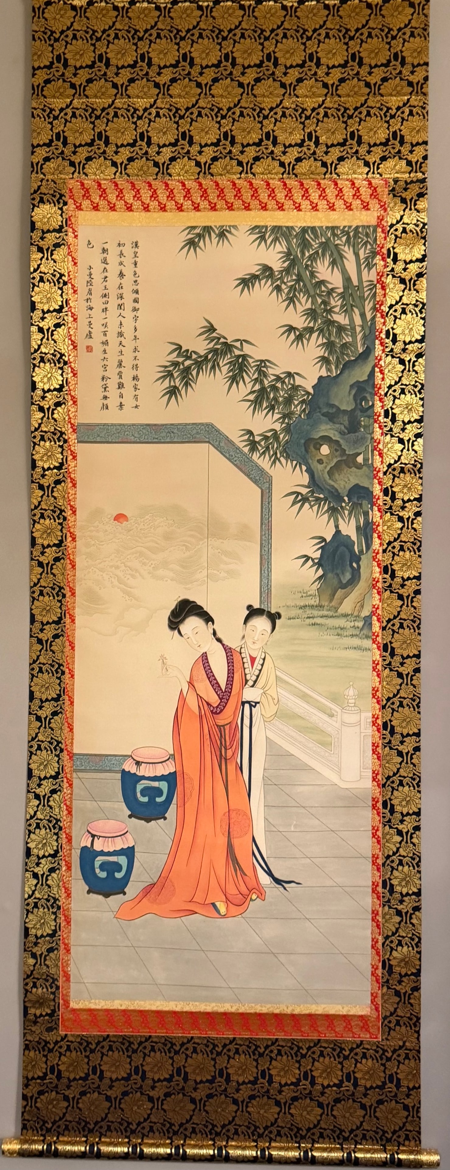A Chinese Vertical Scroll Ink Painting of Character and Story on Paper (1 of 8)