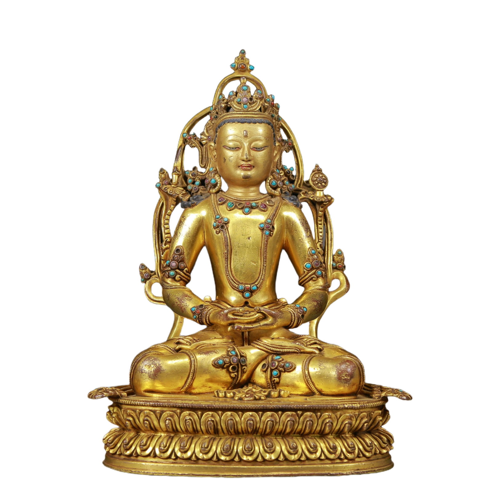 A Brilliant Gilt-Bronze Gem-Inlaid Figure Of Bodhisattva (1 of 11)