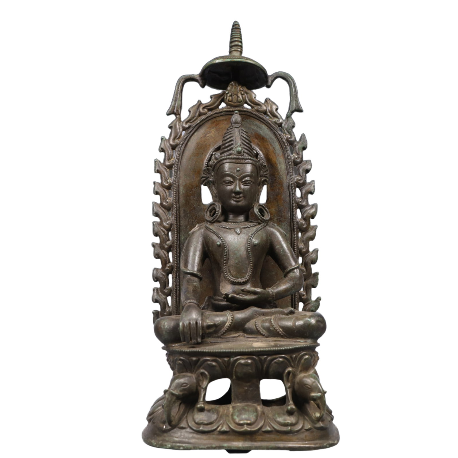 A Solemn Bronze Statue of Tara: A Solemn Bronze Statue of Tara, Ming Dynasty, China, Size:5.9inx4.7inx15in, Weight:3350g