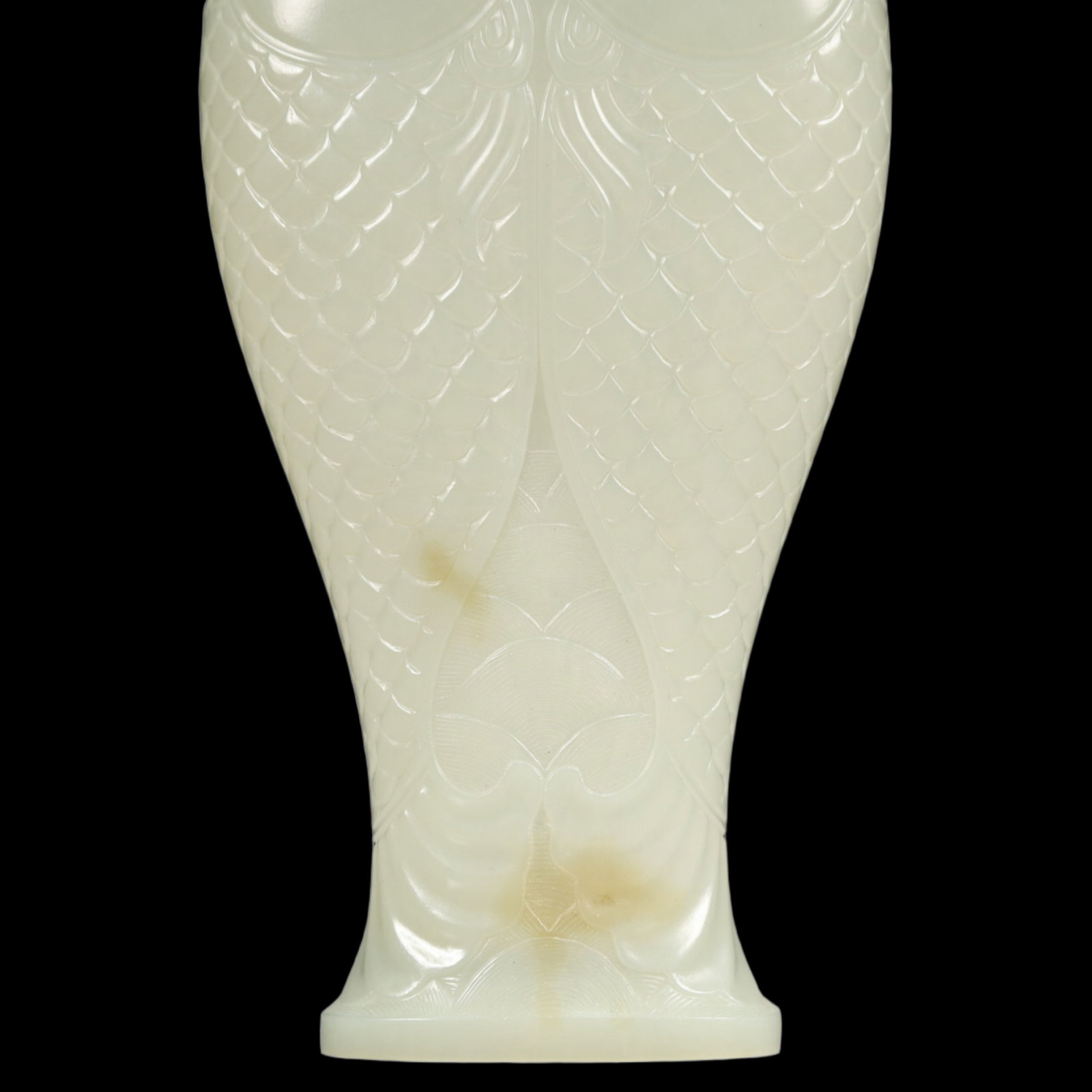 An Exquisite White Jade Fish Pattern Bottle - 3