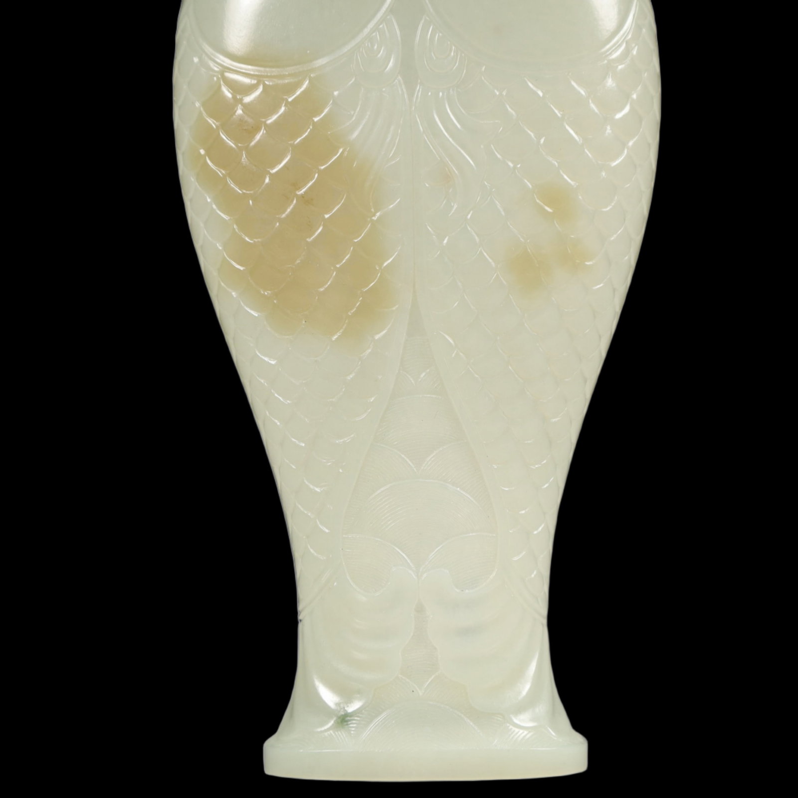 An Exquisite White Jade Fish Pattern Bottle - 8