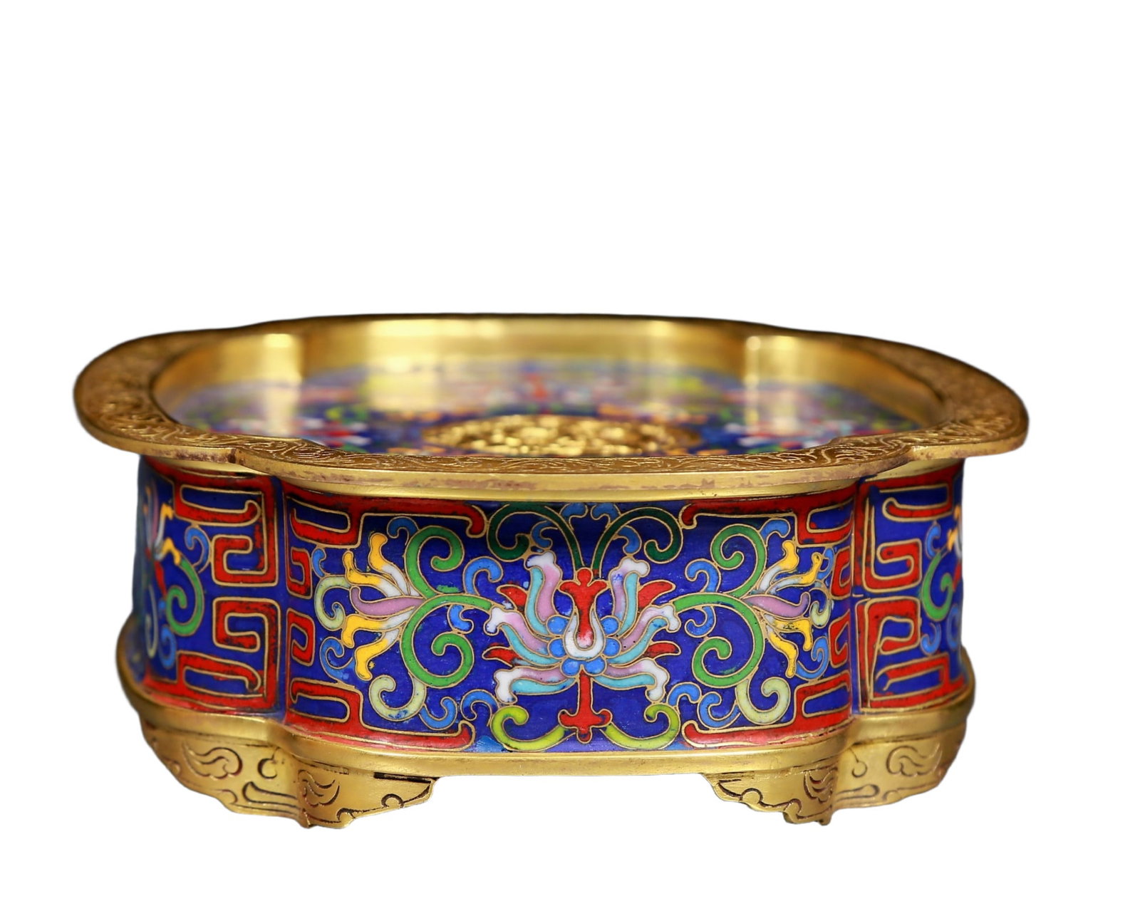 An Exquisite Cloisonne Lotus Pattern Box - 4