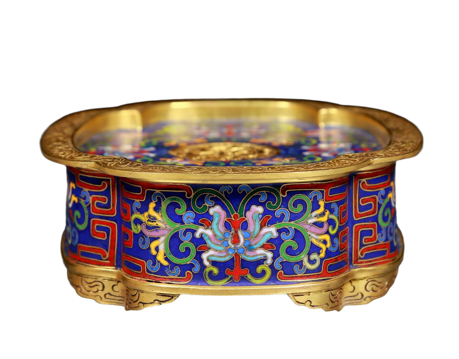 An Exquisite Cloisonne Lotus Pattern Box - 6