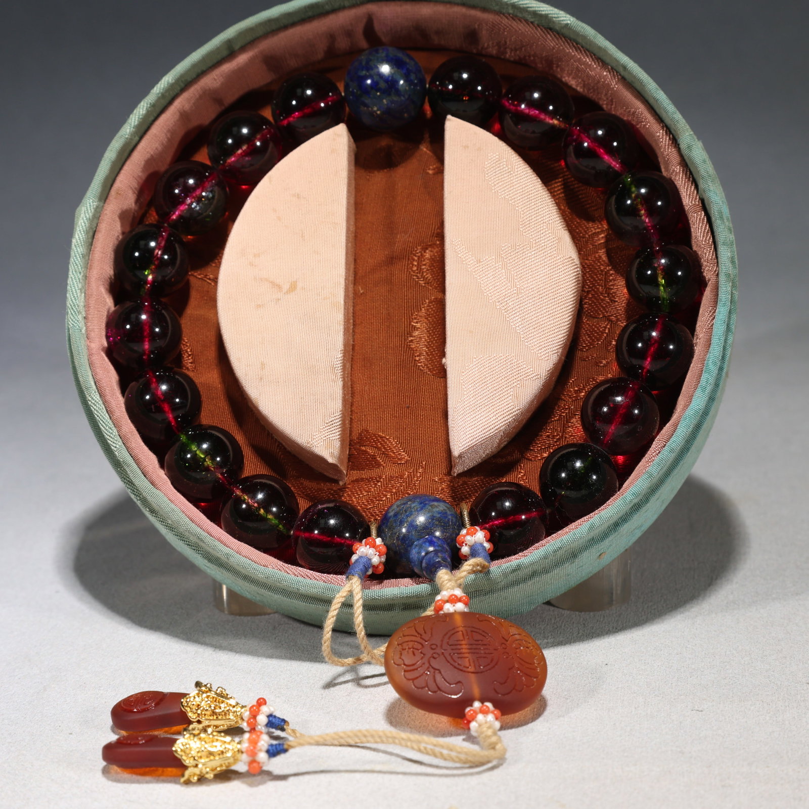 A Pair of Exquisite Sterling Silver-Gold Plated Inlaid Lapis Lazuli Earrings (1 of 3)