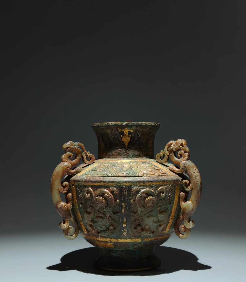 A Huge Boxwood Auspicious Cloud and Dragon Pattern Stool,With Poem (1 of 15)