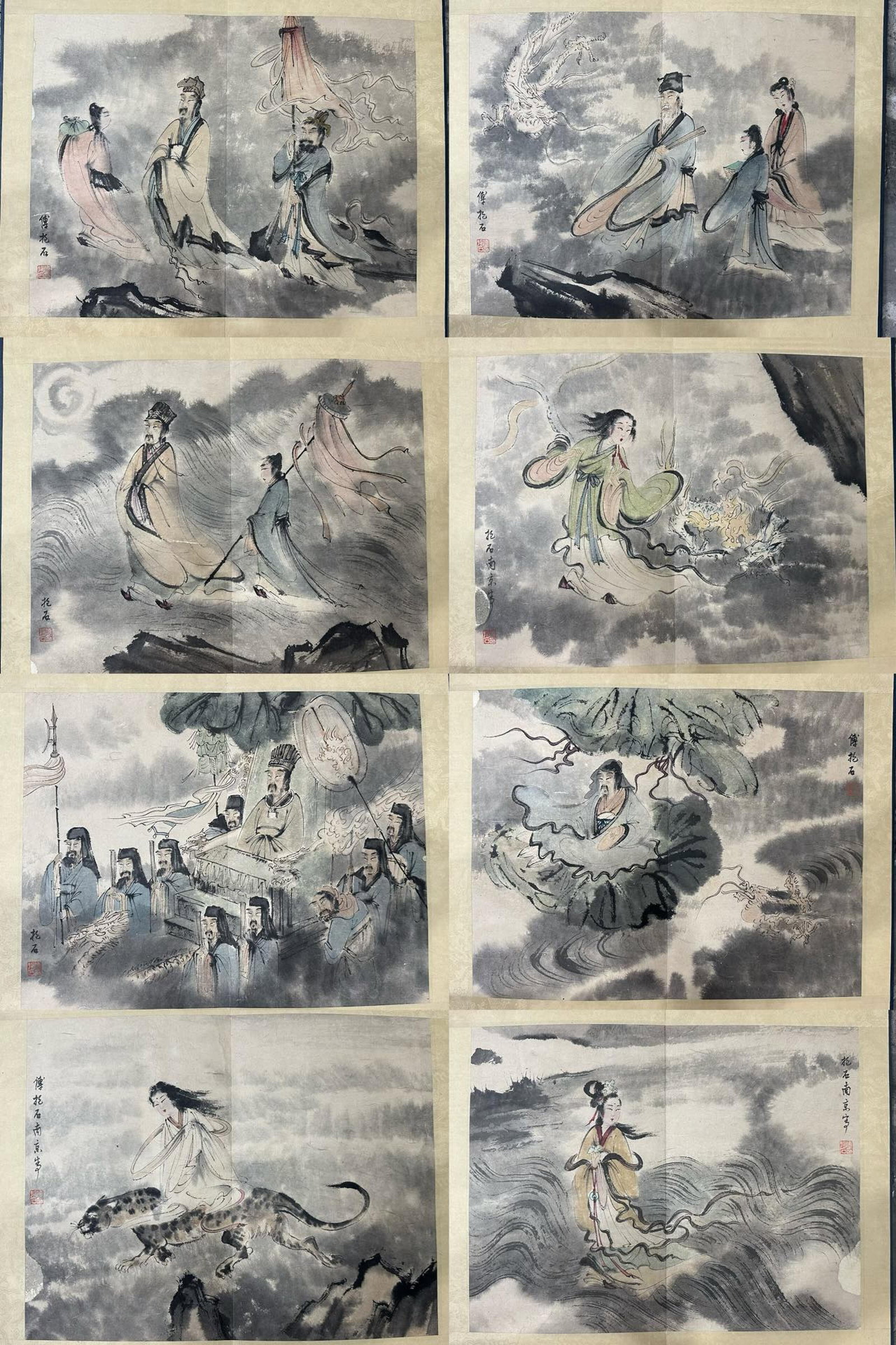 A Chinese Album Ink Painting of Figure on Paper: A Chinese Album Ink Painting of Figure on Paper,Fu Baoshi,Size:18.1inx11inx1in 一本中国水墨人物画册,傅抱石