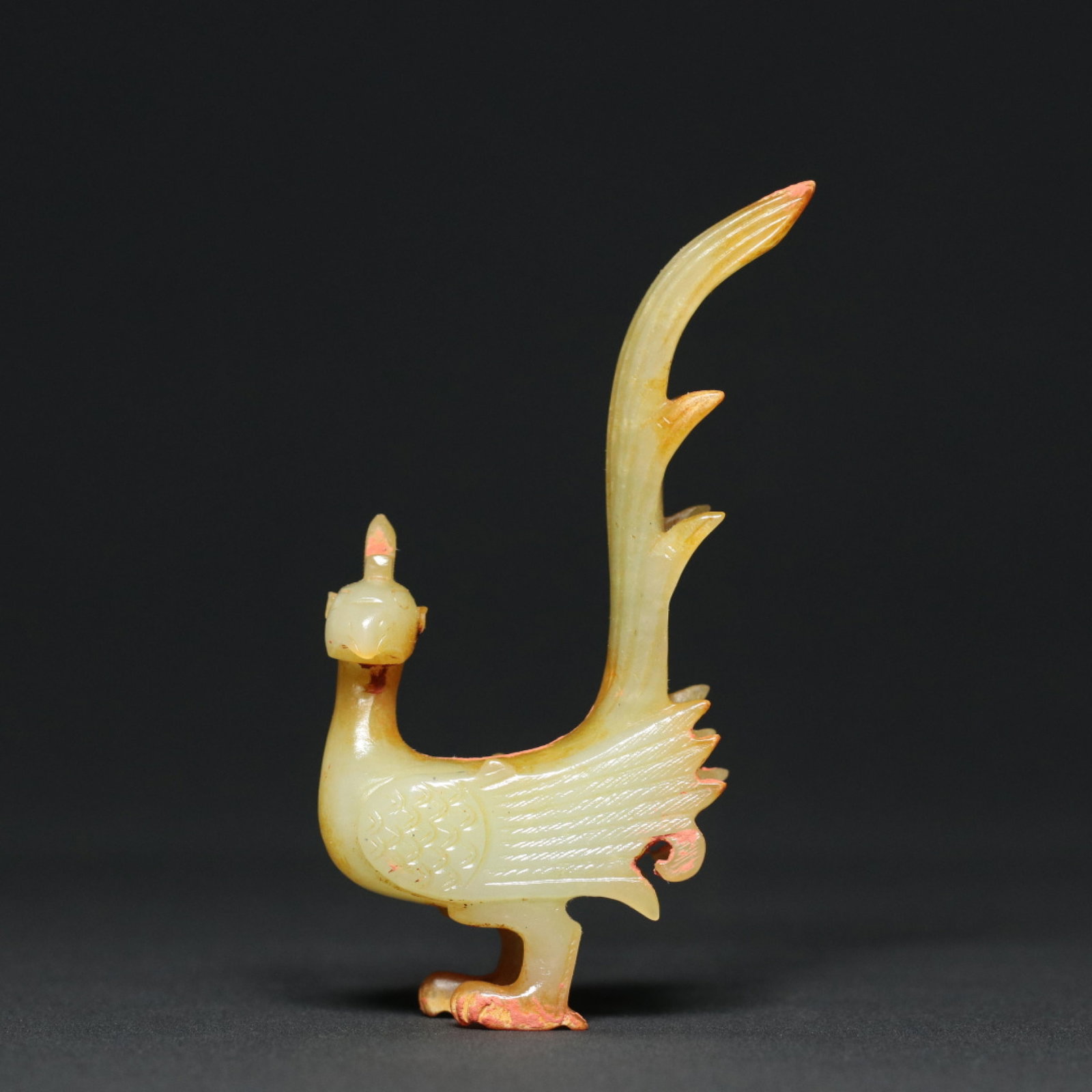 An Exquisite White Jade Phoenix Ornament: An Exquisite White Jade Phoenix Ornament,Qing Dynasty,China,Size:3.9inx2.3inx0.8in,Weight:62.5g 白玉凤摆件,中国清代