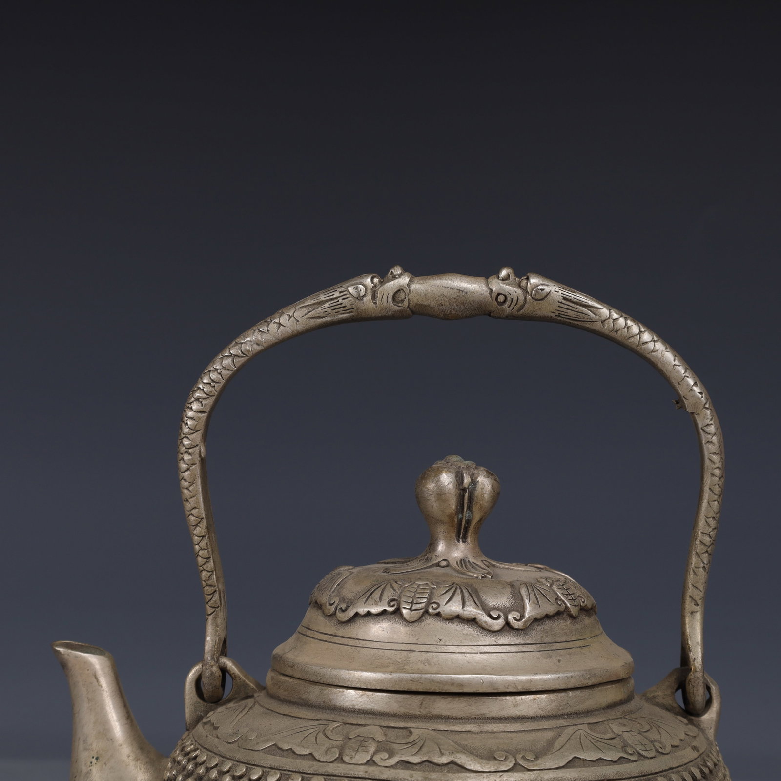 An Exquisite Silver-Plated Bronze Bats Pattern Ewer - 2