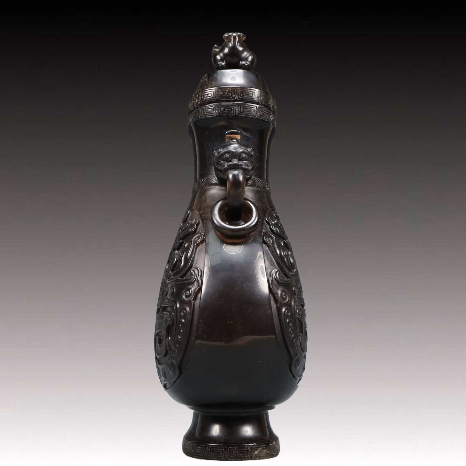 An Exquisite Crystal Beast-Face Pattern Double-Ears Vase - 5