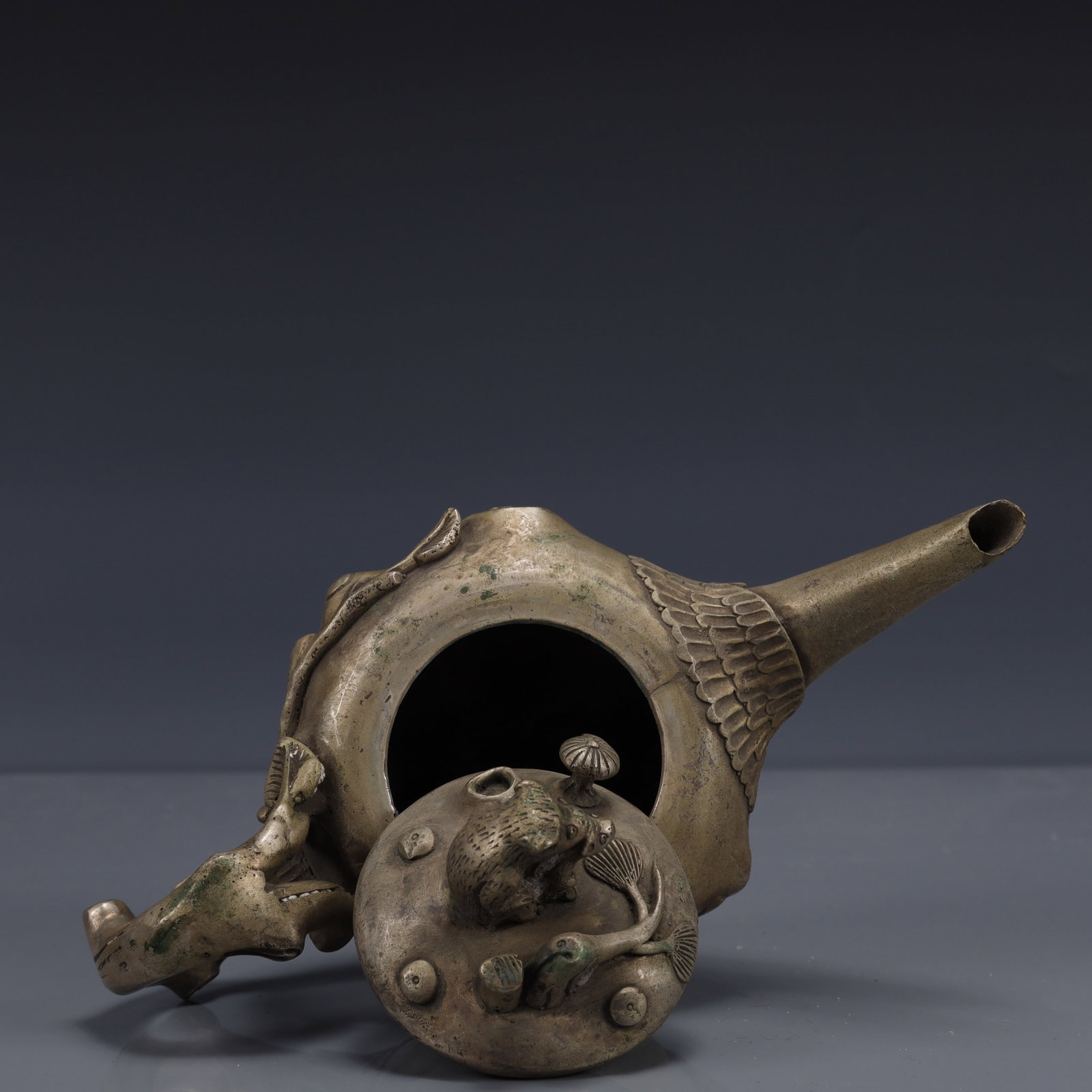 An Exquisite Silver-Plated Bronze Mouse Pattern Ewer - 10