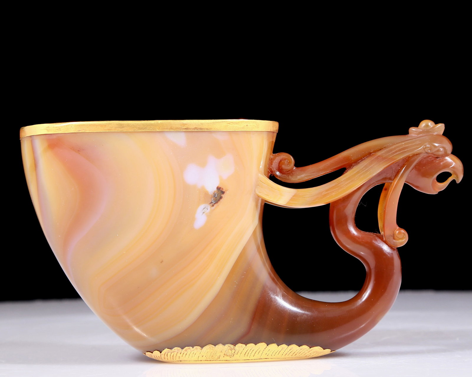 An exquisite agate encrusted gold phoenix cup (1 of 9)