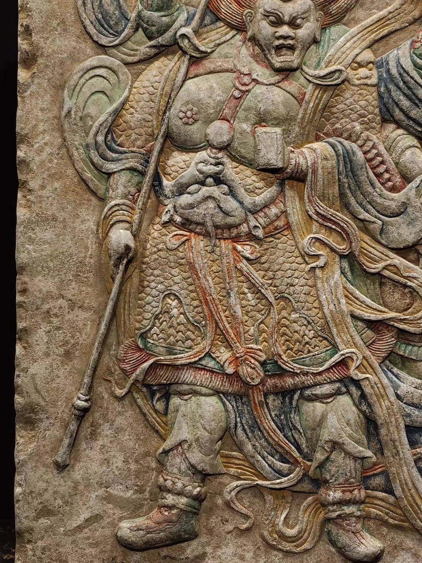 A Rare Limestone Figure Pattern Ornament - 4