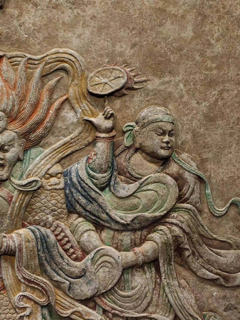 A Rare Limestone Figure Pattern Ornament - 5