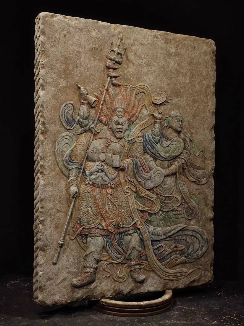 A Rare Limestone Figure Pattern Ornament - 8