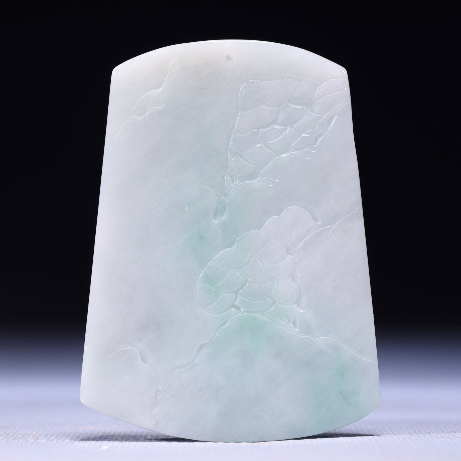An Exquisite Jadeite Landscape Pattern Pendant - 4