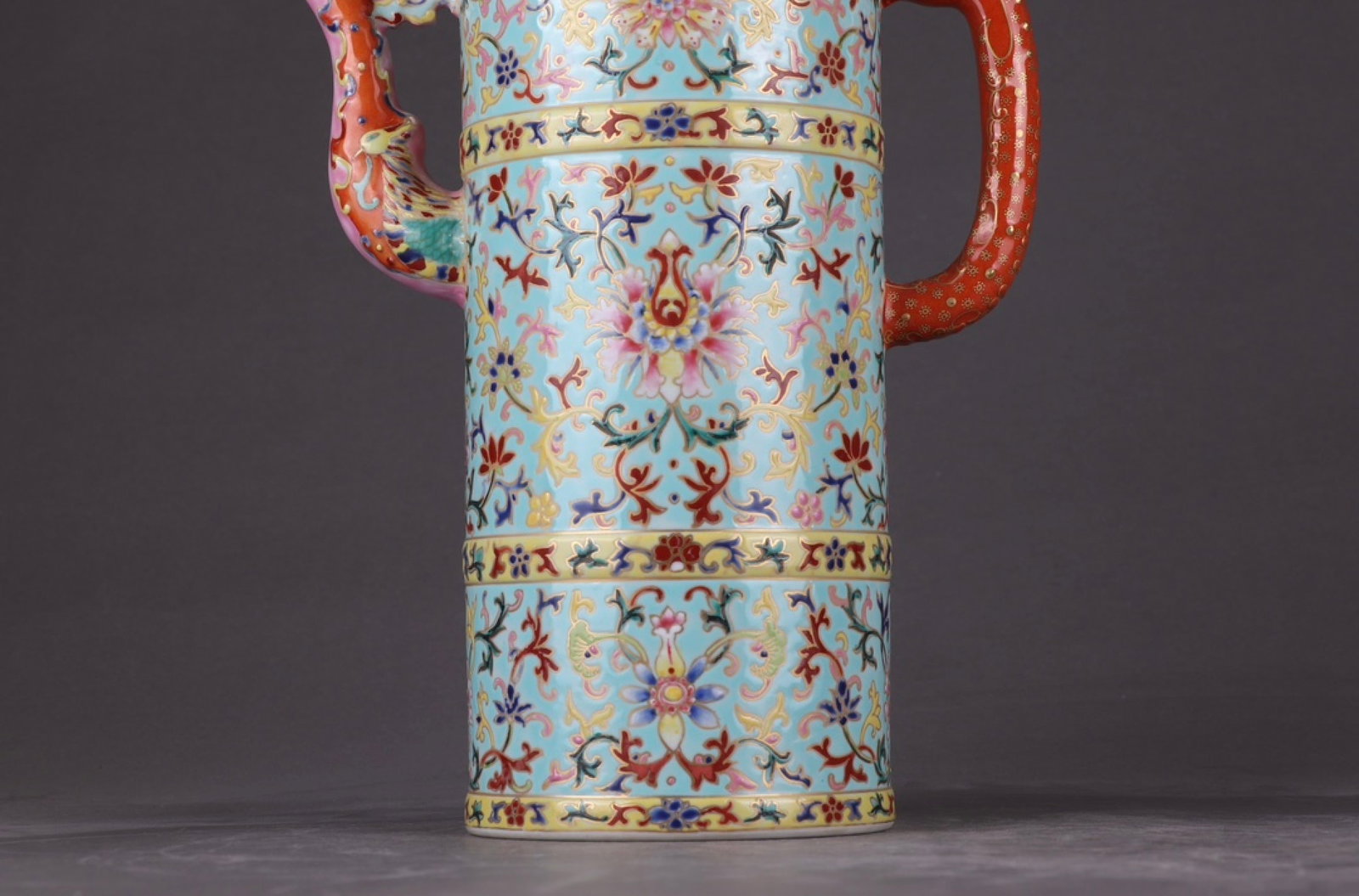 A Rare Enamel Lotus Pattern Pot - 7