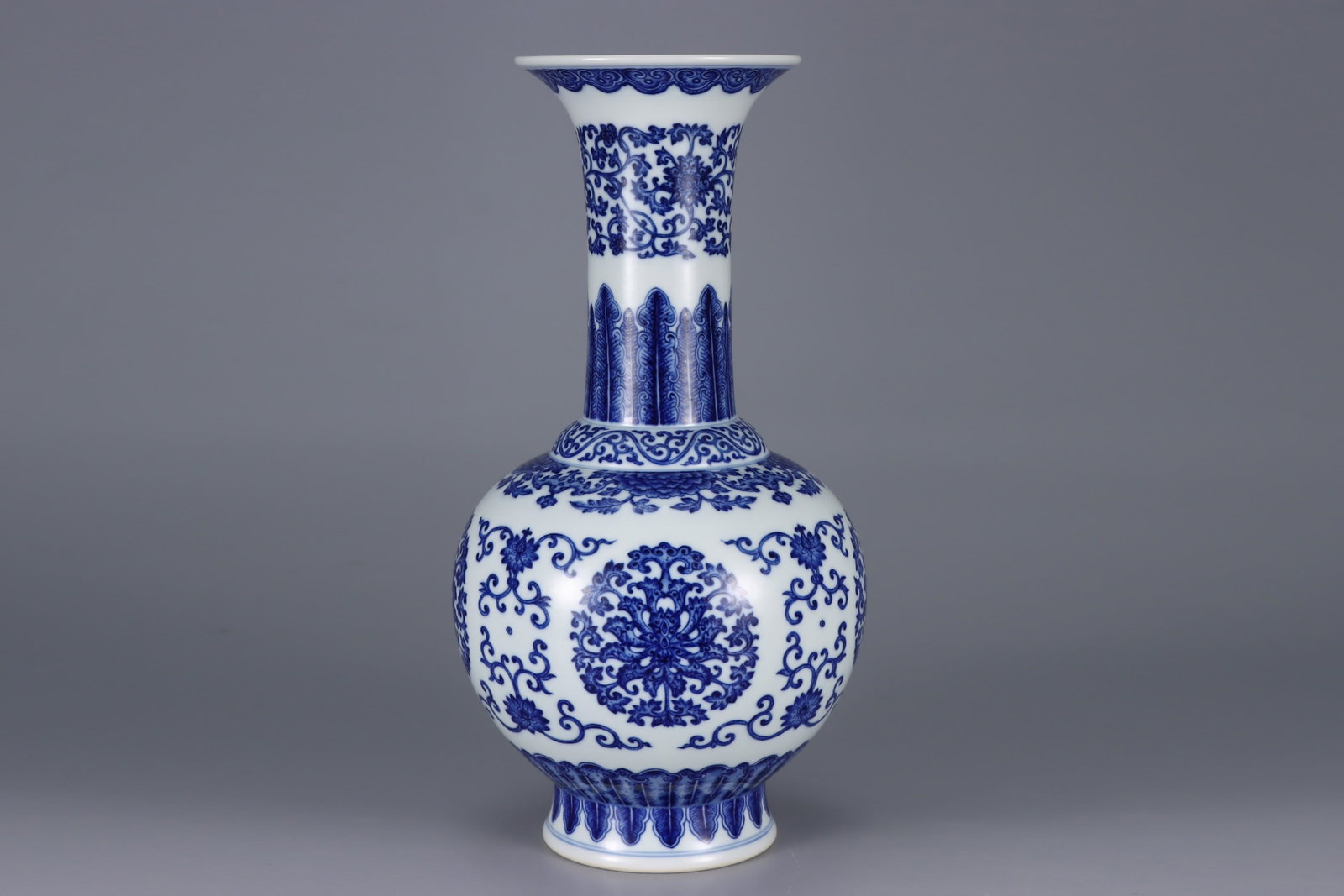 An Exquisite Blue and White Lotus Pattern Vase (1 of 9)