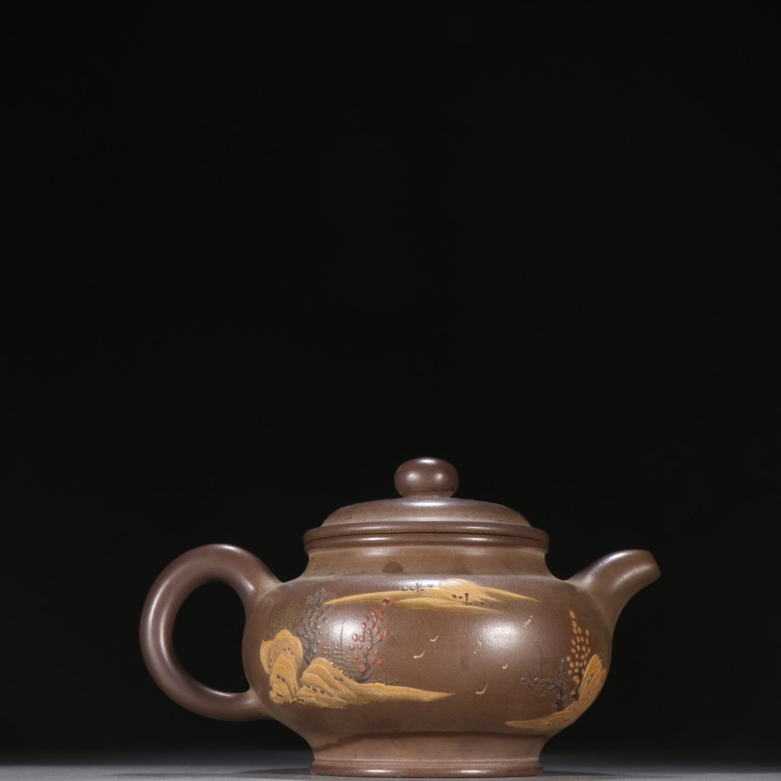 A Rare Purple Sands Painted Color Landscape Pattern Teapot (1 of 9)