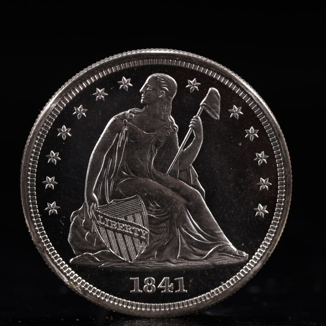 USA One Dollar 1841 Coin: American coin. IN GOD WE TRUST / LIBERTY / 1841 / UNITED STATES OF AMERICA / ONE DOL. Weight:26.9g.