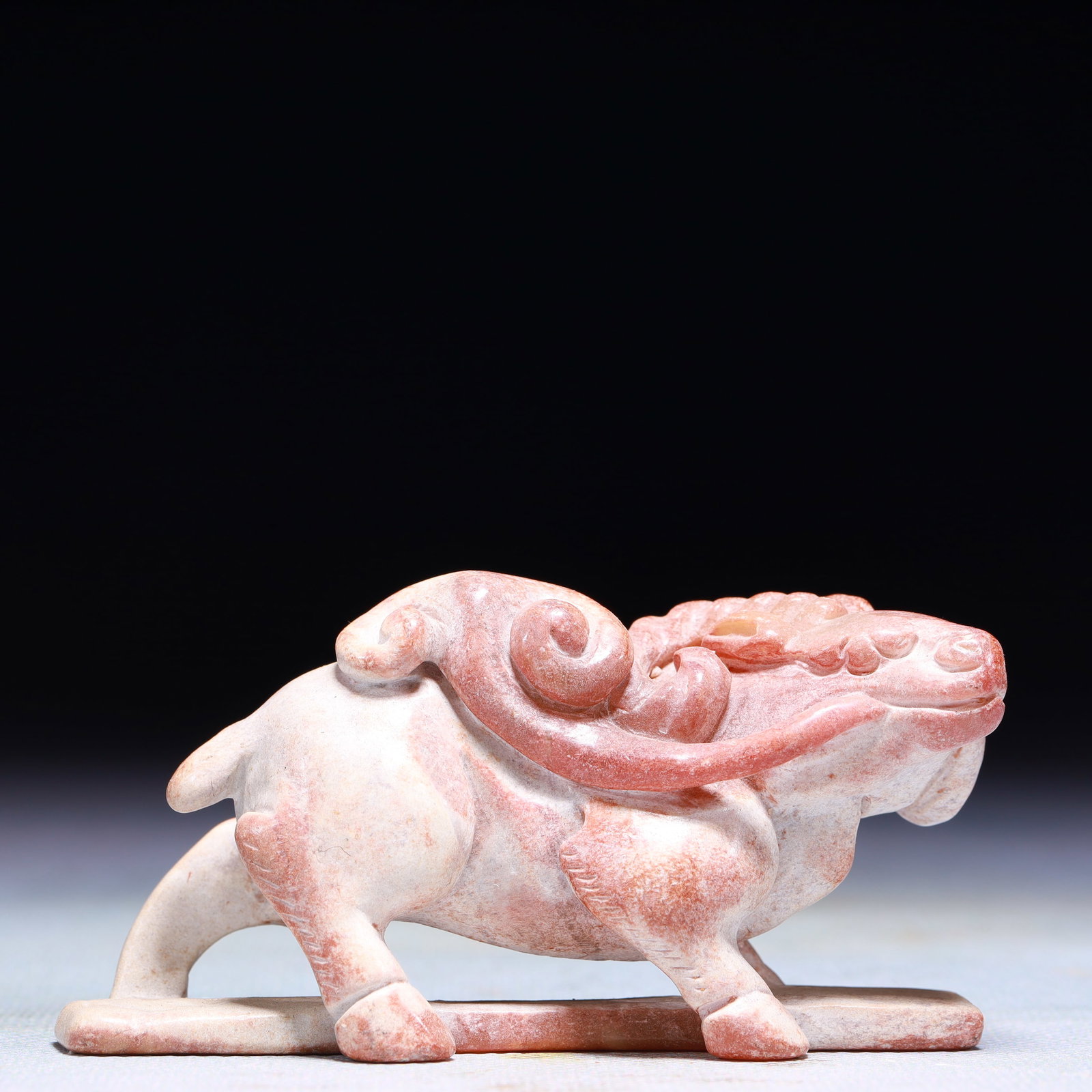 An Exquisite Archaic Jade Sheep Ornament: An Exquisite Archaic Jade Sheep Ornament,Ancient Time,China,Size:3.9inx1.2inx1.2in,Weight:152g 高古玉羊摆件中国远古时期