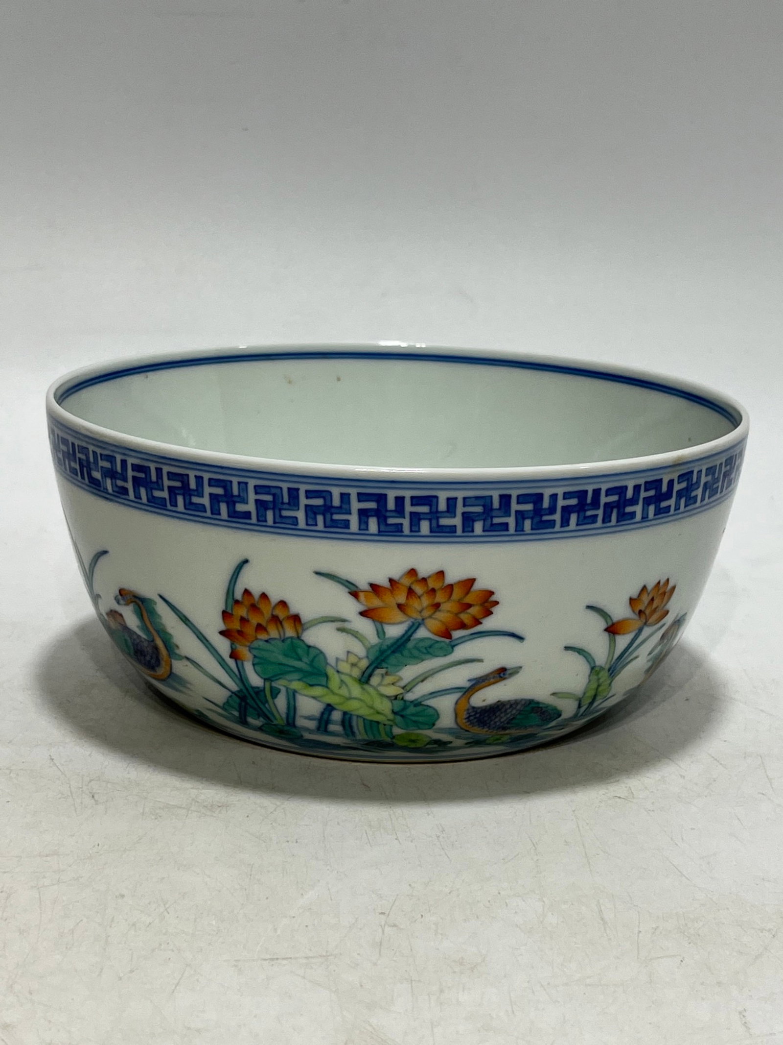 An Exquisite Blue and White Doucai Flower and Bird Pattern Bowl (1 of 10)