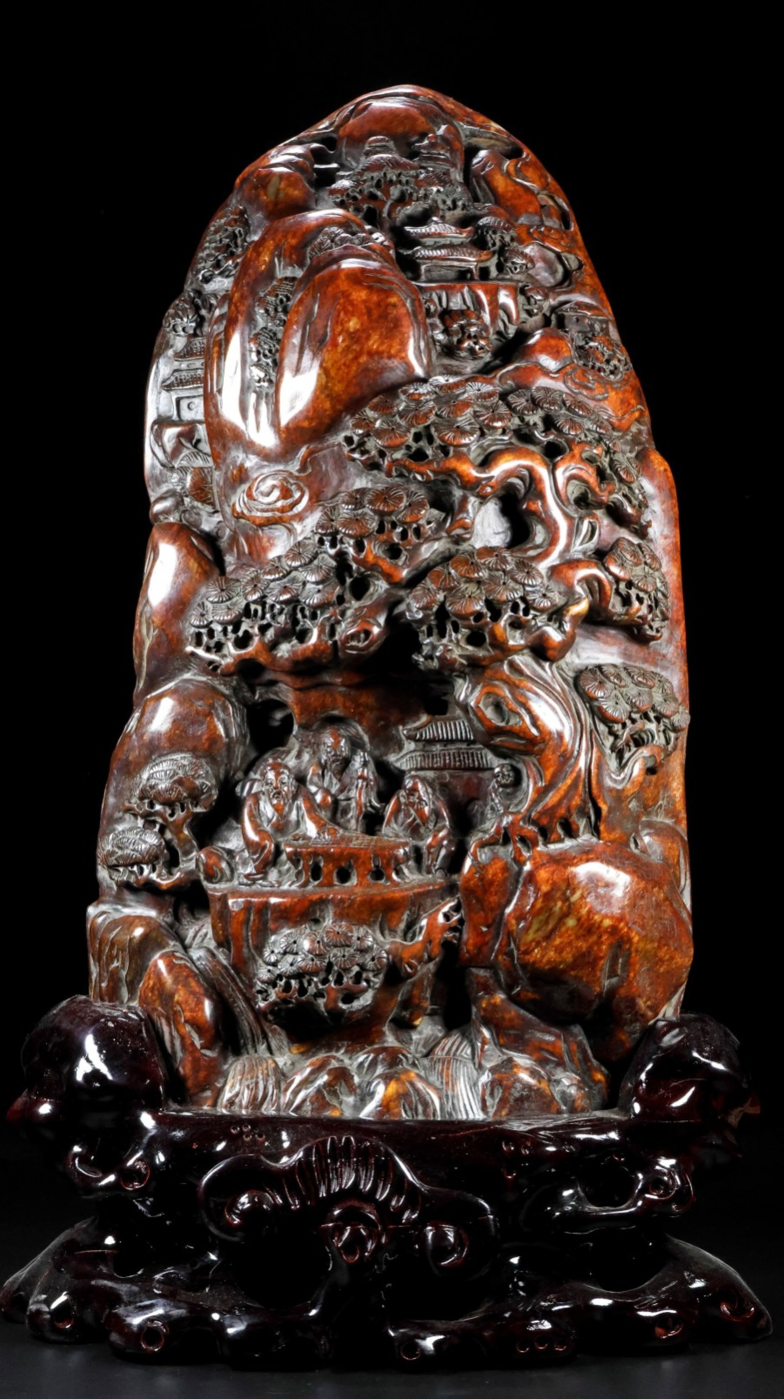 An Exquisite Archaic Jade Rockery Ornament: An Exquisite Archaic Jade Rockery Ornament,Ancient Time,China,Size:18.9inx10.6inx7.1in,Weight:21000g 高古玉山子摆件,中国远古时&#