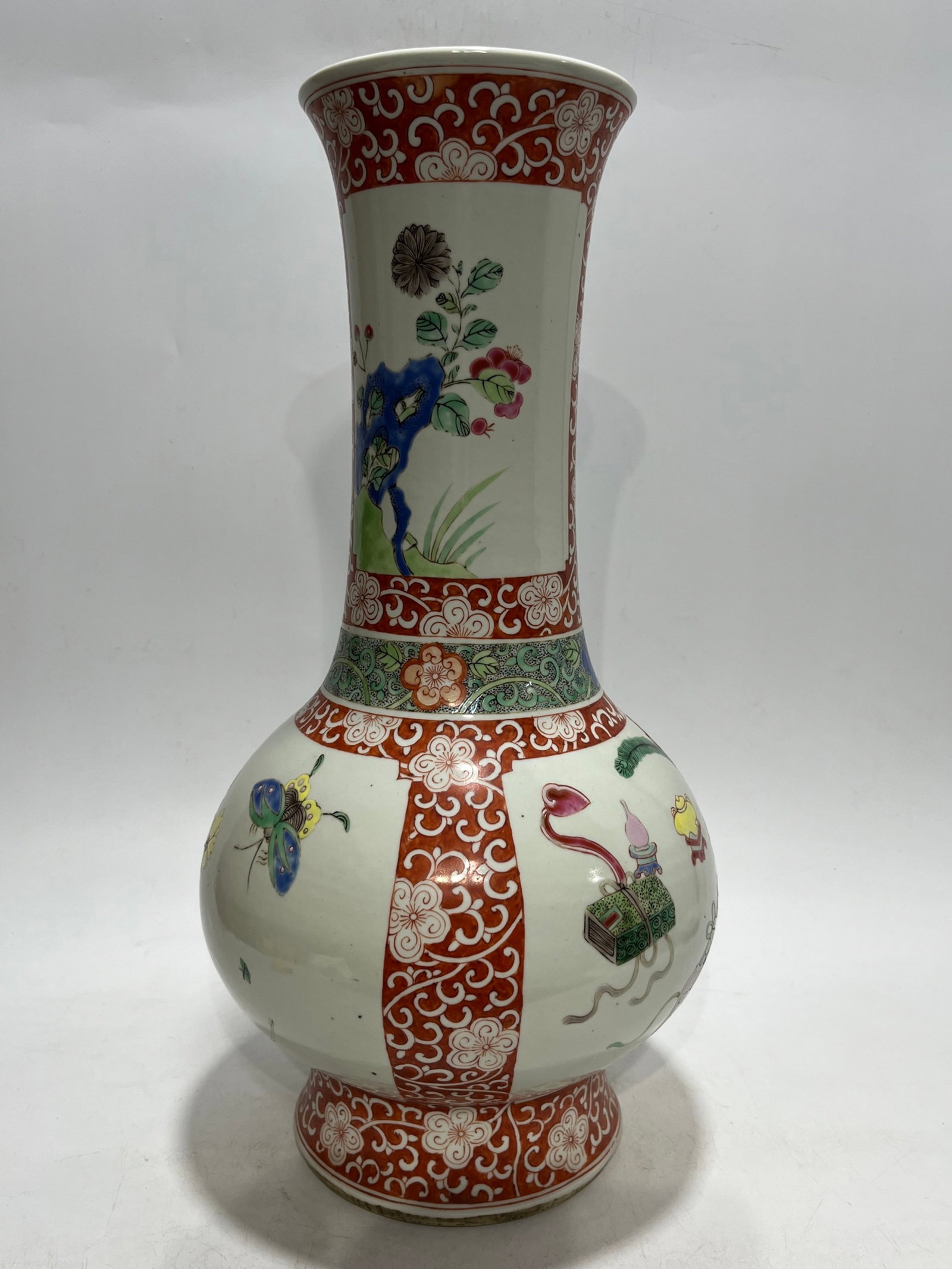 A Huge Wucai Flower Pattern Vase - 6