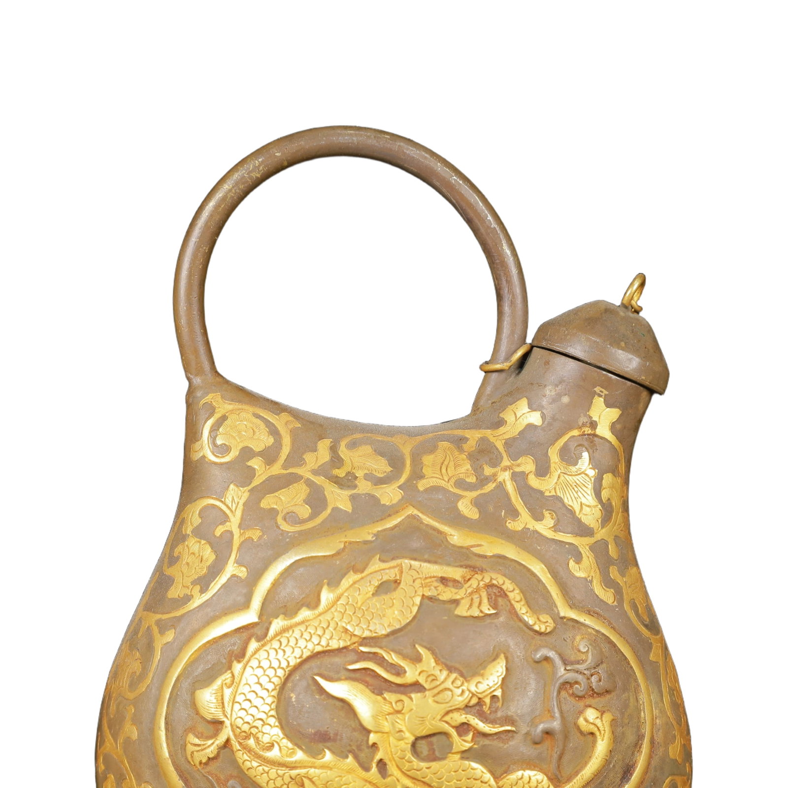 An Exquisite Gilt Silver Dragon Pattern Ewer - 2