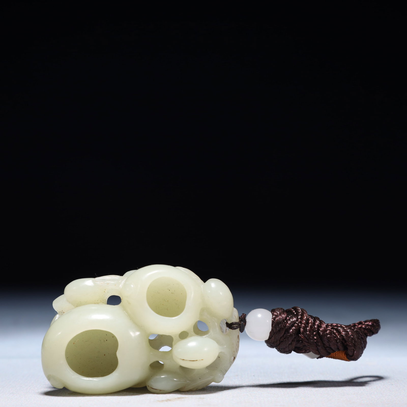 An Exquisite White Jade Flower and Fruit Pendant (1 of 4)