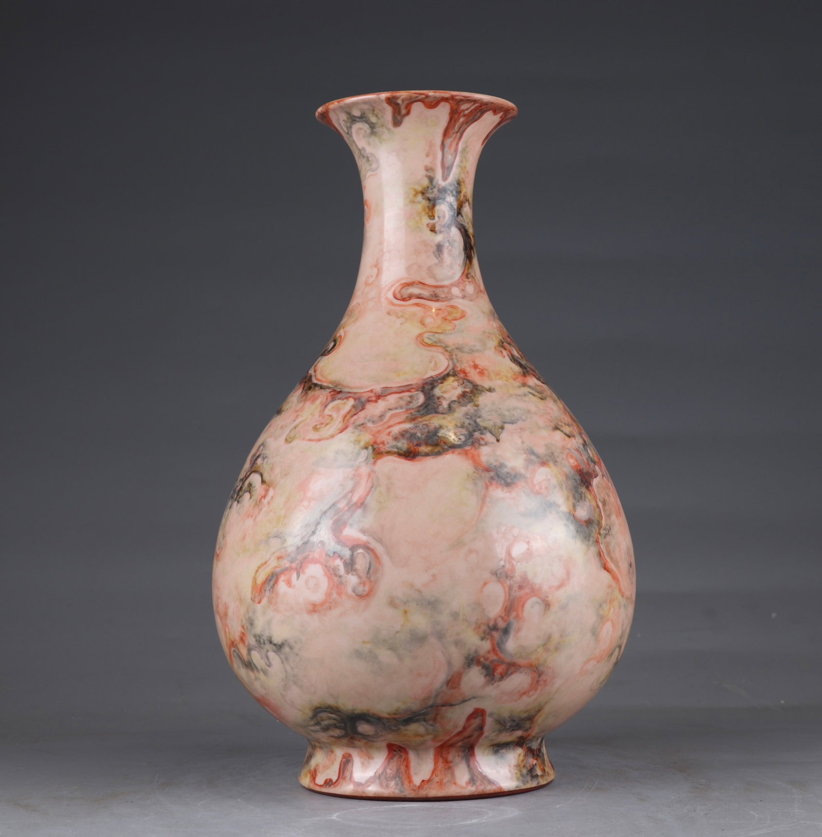 An Exquisite Marble Glazed Auspicious Cloud Pattern Vase - 2