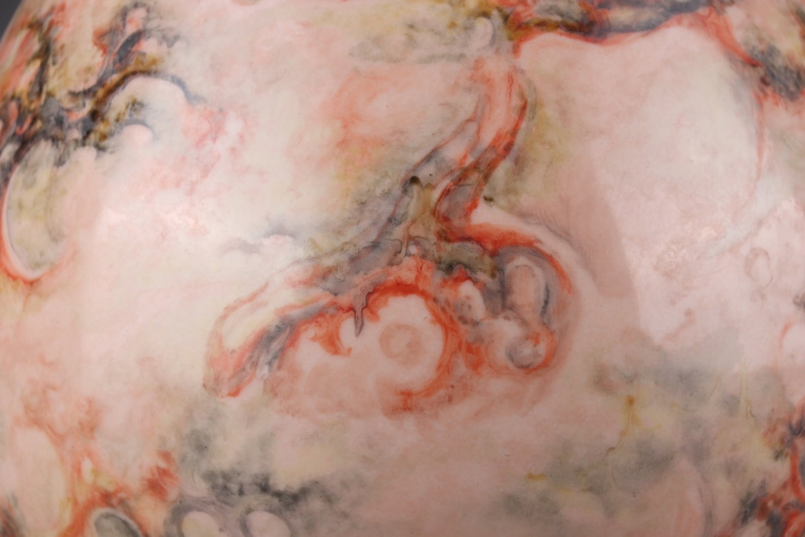 An Exquisite Marble Glazed Auspicious Cloud Pattern Vase - 4